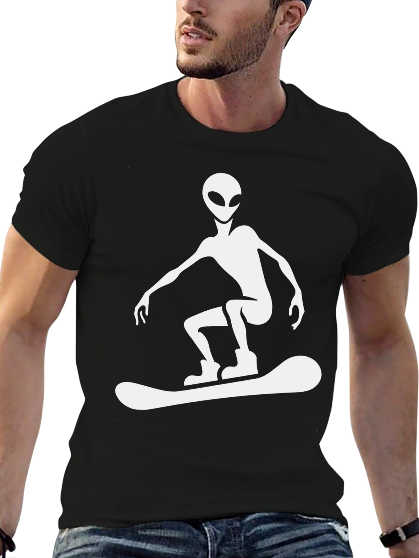 Alien Snowboarder Graphic T-Shirt