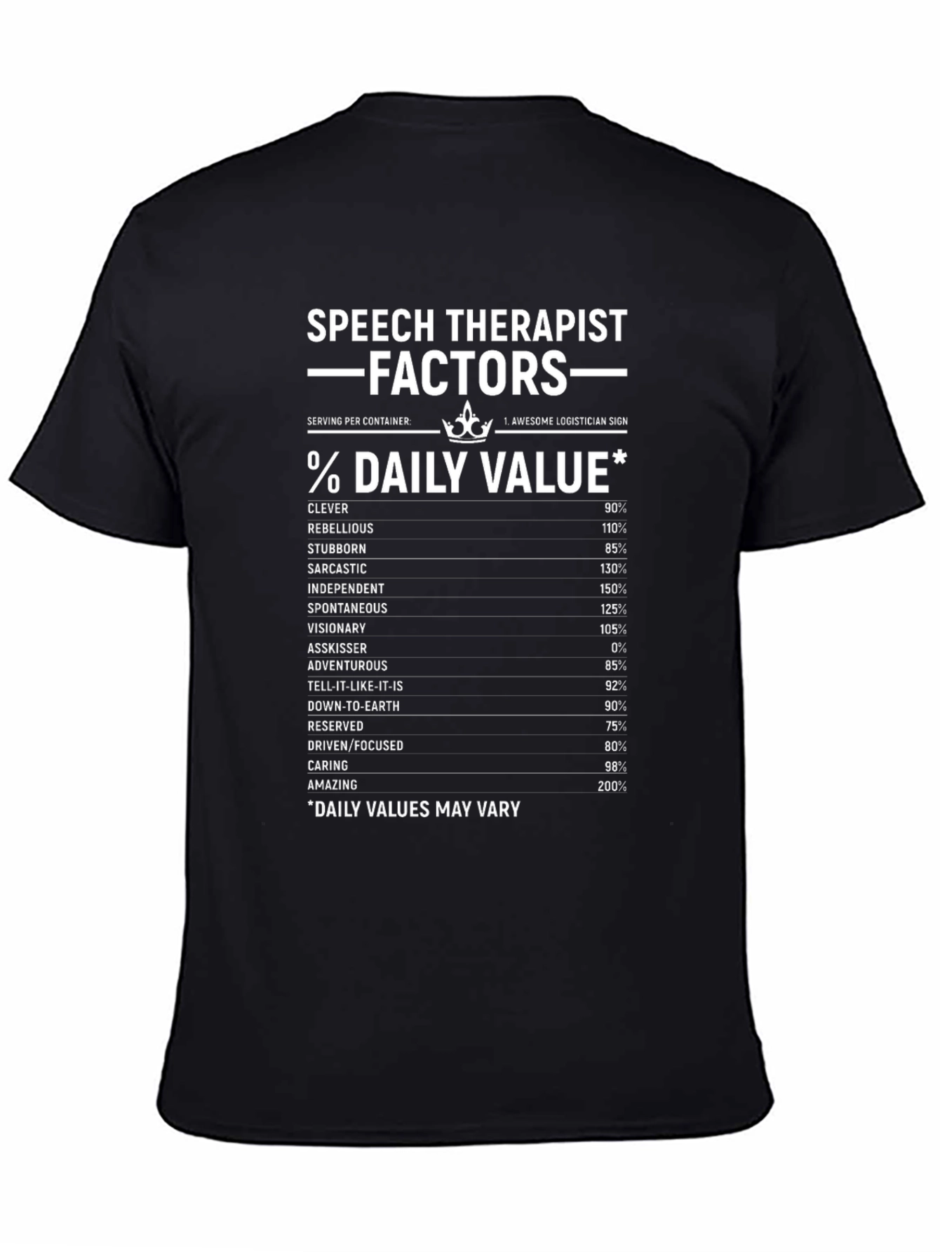 Speech Therapist Factors Daily Value T-Shirt