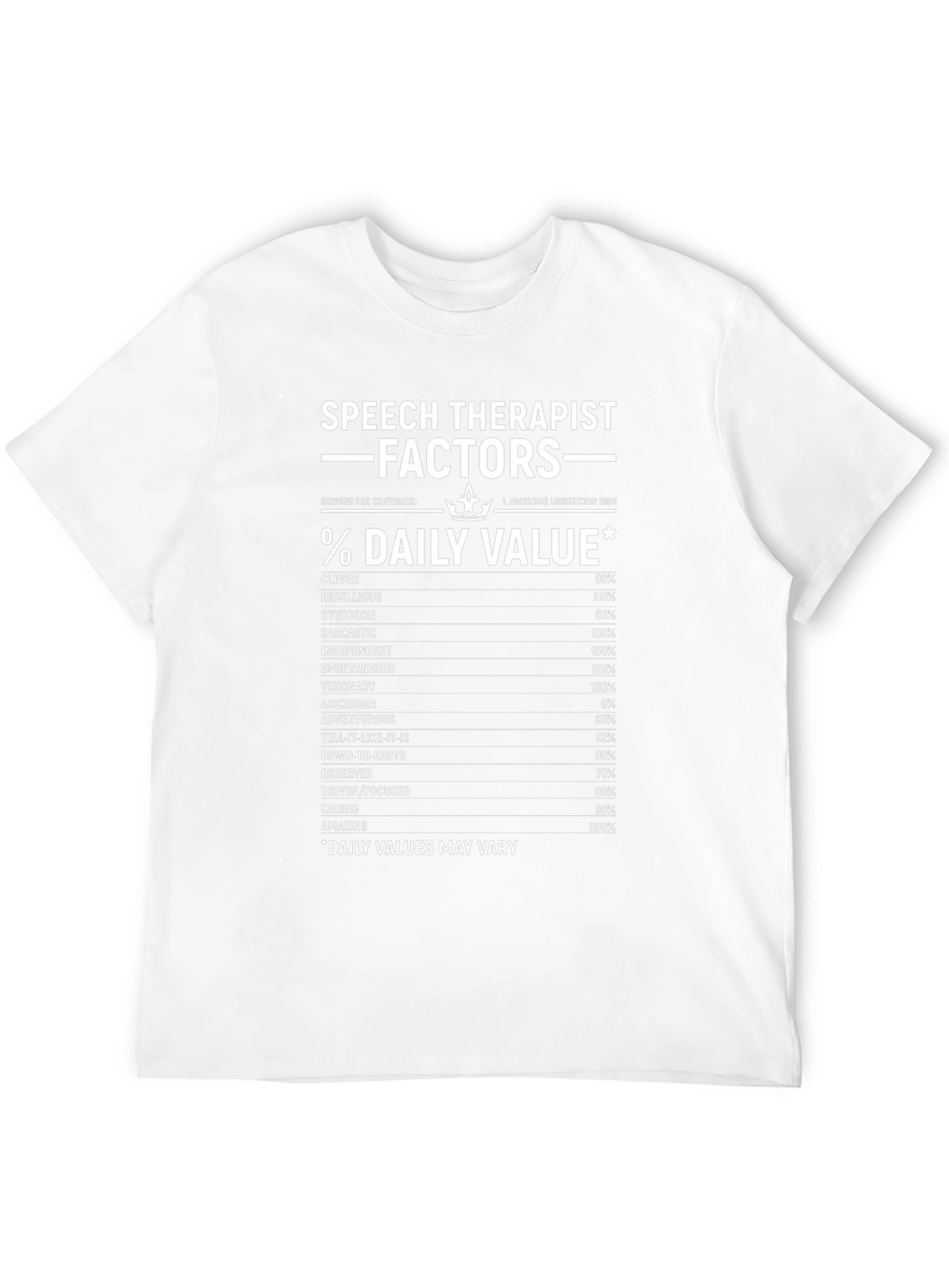 Speech Therapist Factors Daily Value T-Shirt