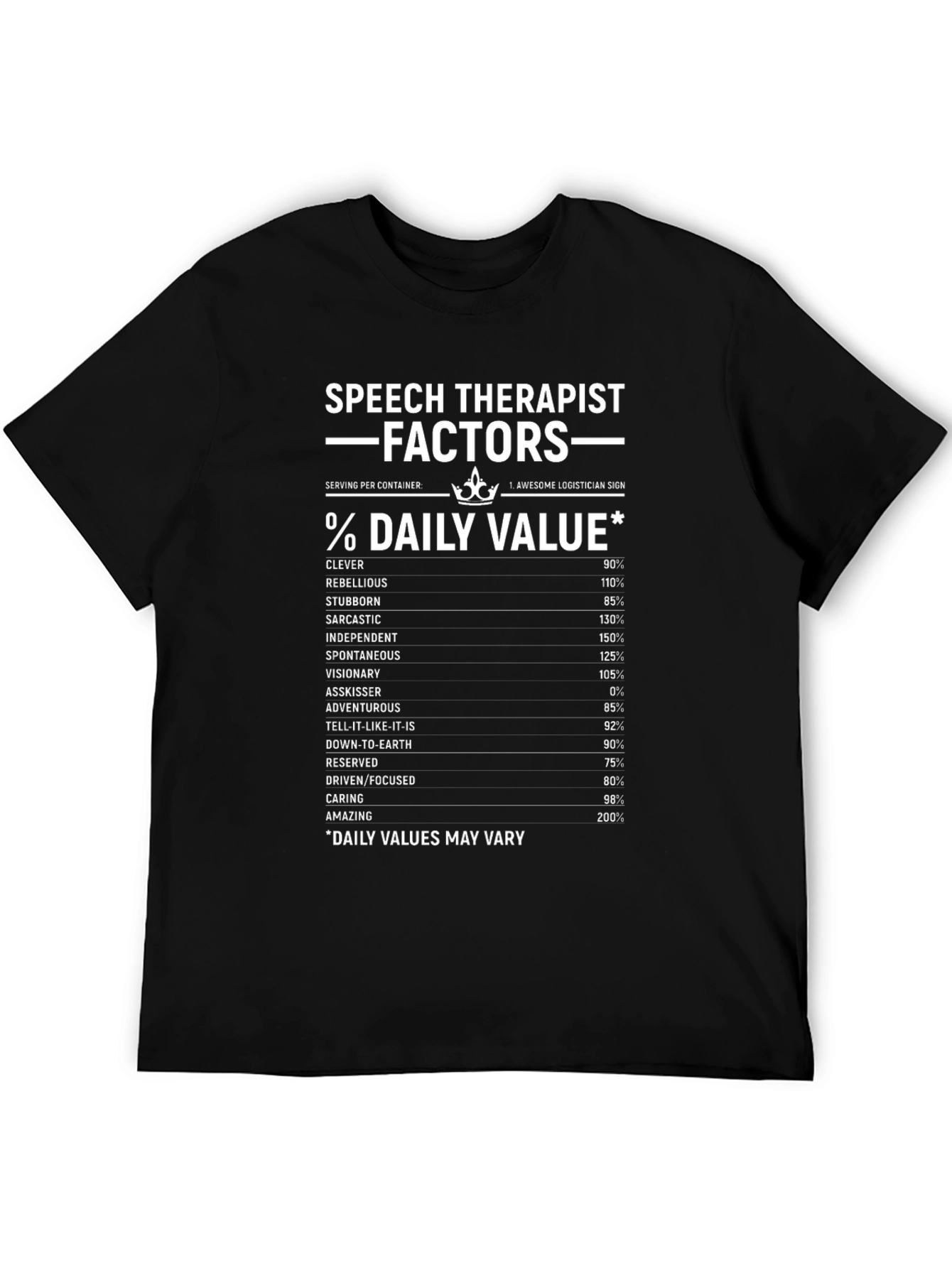 Speech Therapist Factors Daily Value T-Shirt