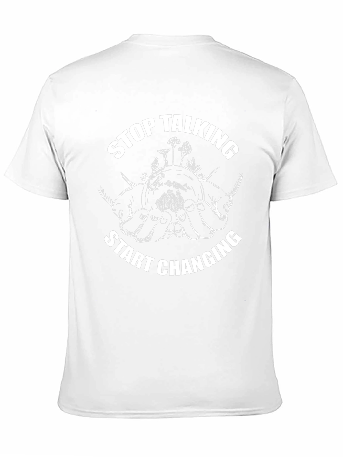 Eco-Friendly Graphic Tee: Stop Talking Start Changing