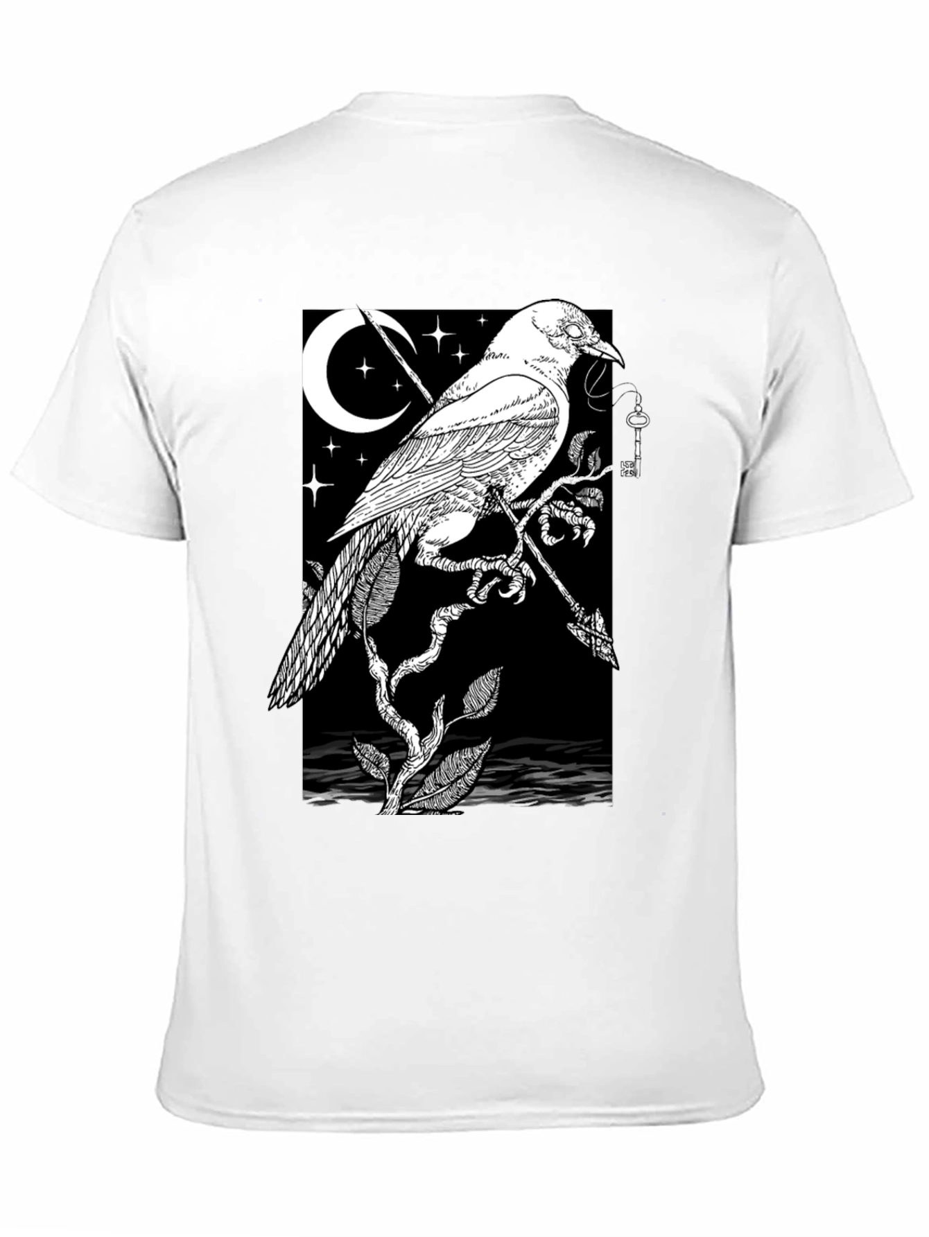 Raven Moon Graphic Tee - Black