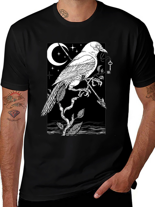 Raven Moon Graphic Tee - Black