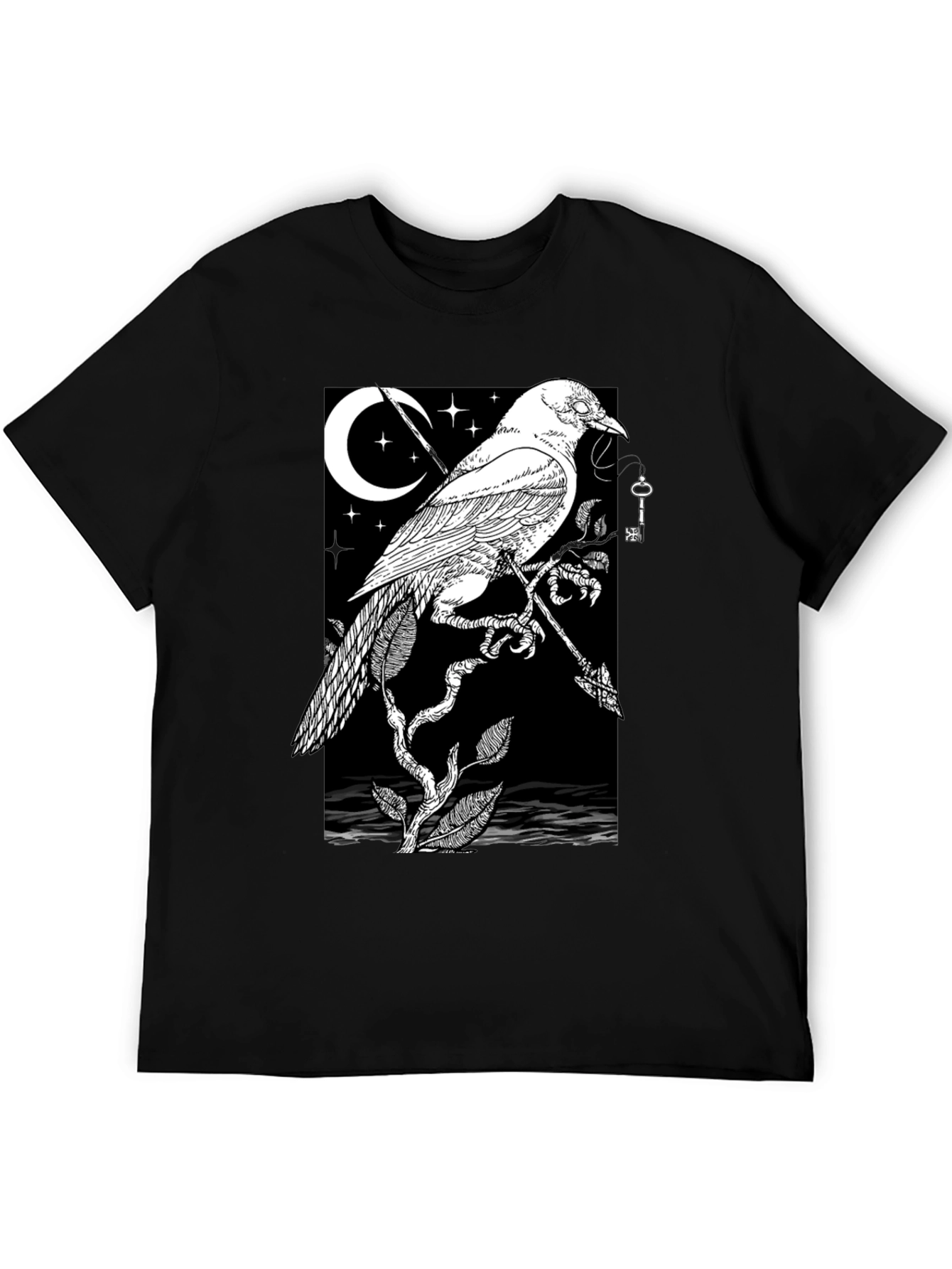 Raven Moon Graphic Tee - Black