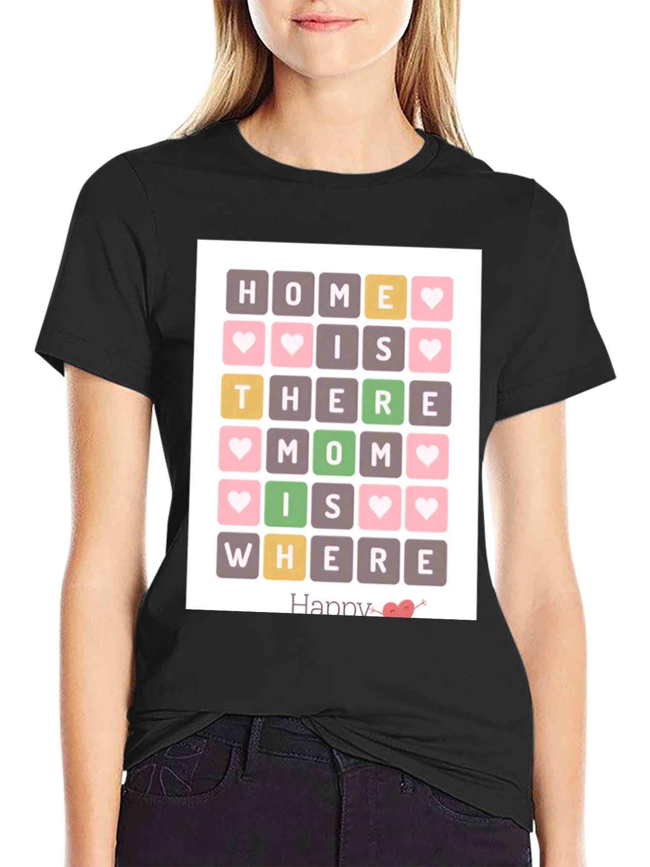 Home Is Where Mom Is Black T-Shirt