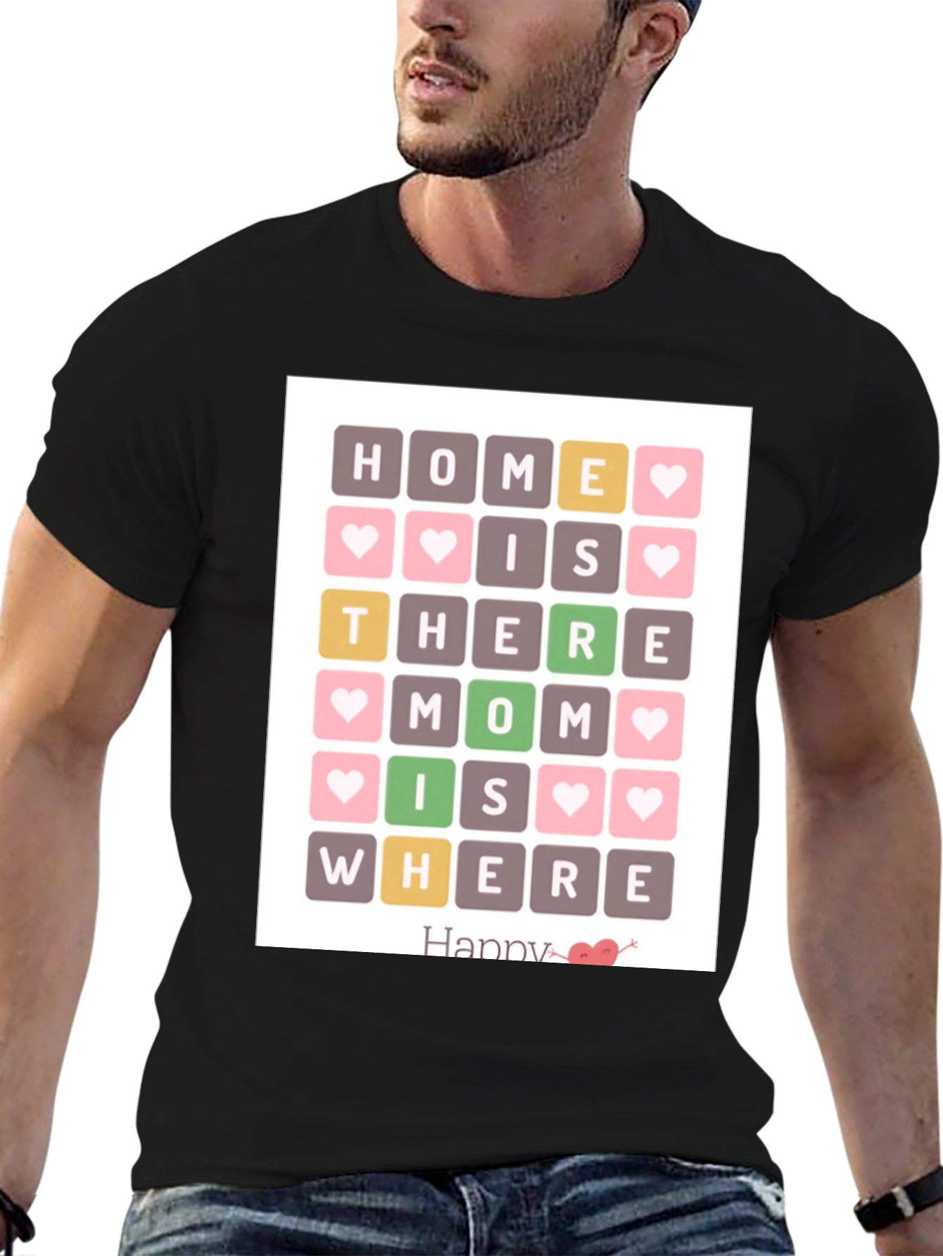 Home Is Where Mom Is Black T-Shirt