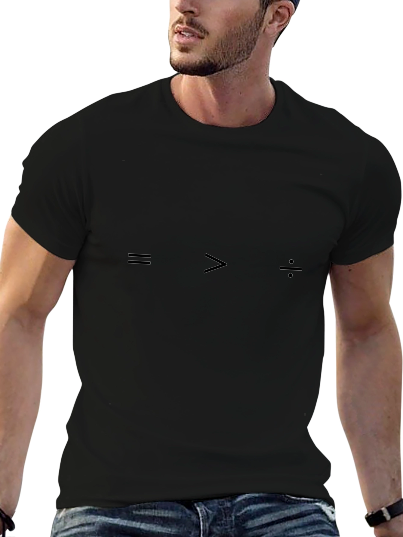 Math Symbol Graphic Black T-Shirt