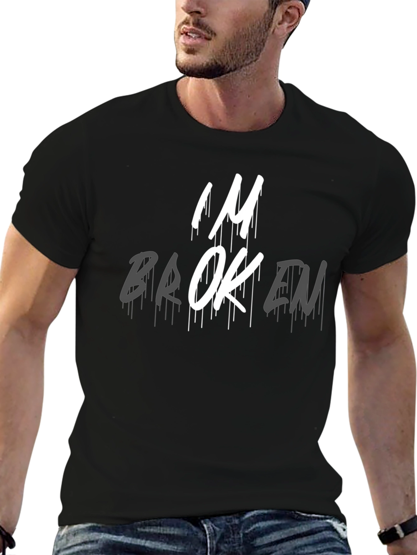 Im Broken Graphic Tee - Expressive Black T-Shirt
