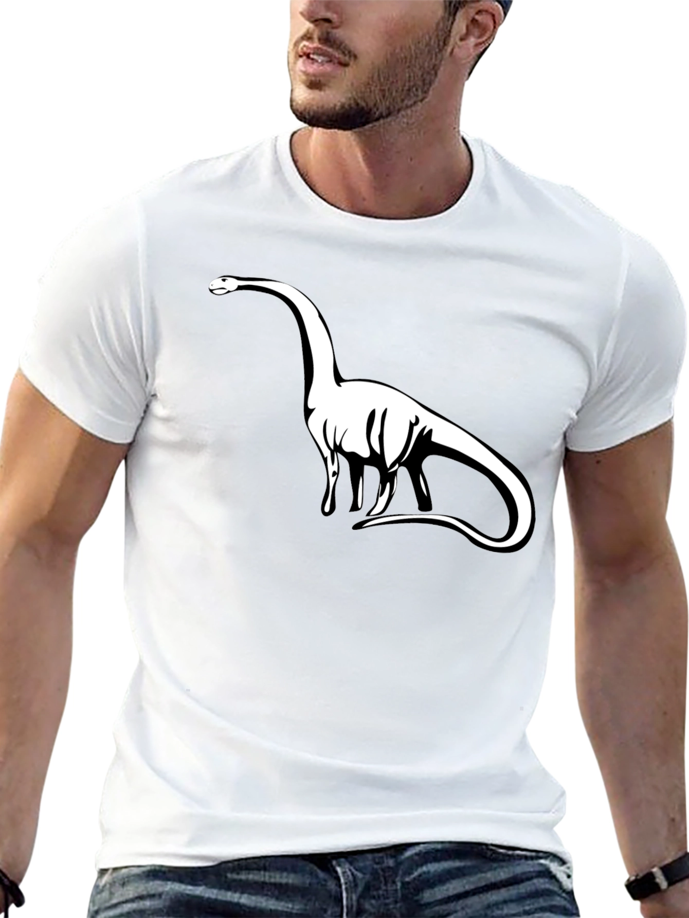 Dinosaur Graphic Tee - Black Cotton T-Shirt