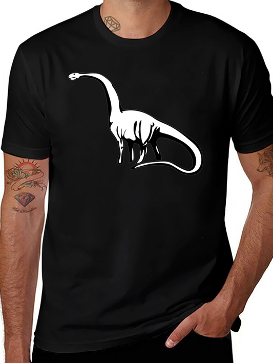 Dinosaur Graphic Tee - Black Cotton T-Shirt