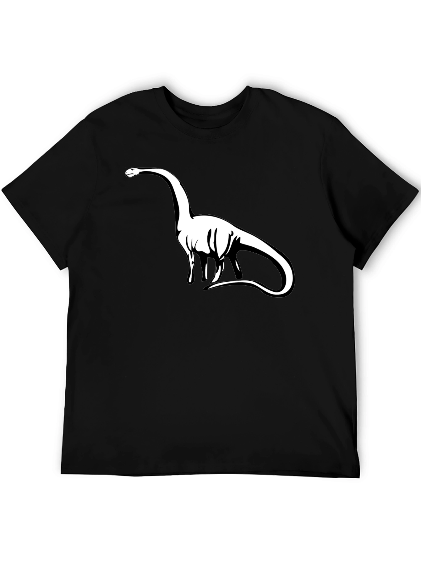 Dinosaur Graphic Tee - Black Cotton T-Shirt