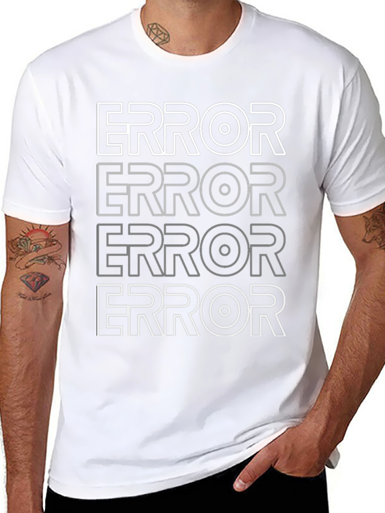 ERROR Graphic Print Black T-Shirt