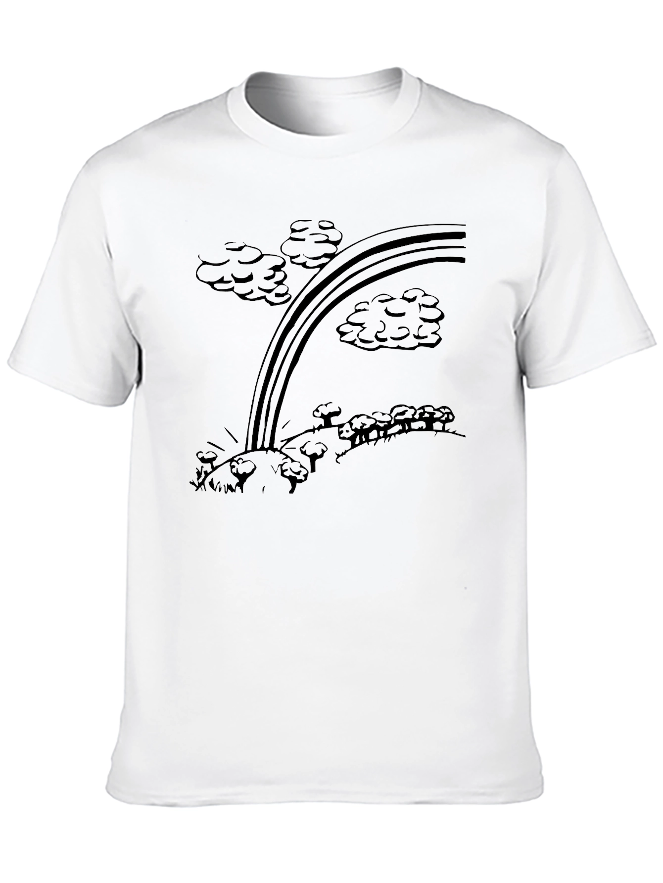 Cartoon Rainbow Graphic T-Shirt - Black