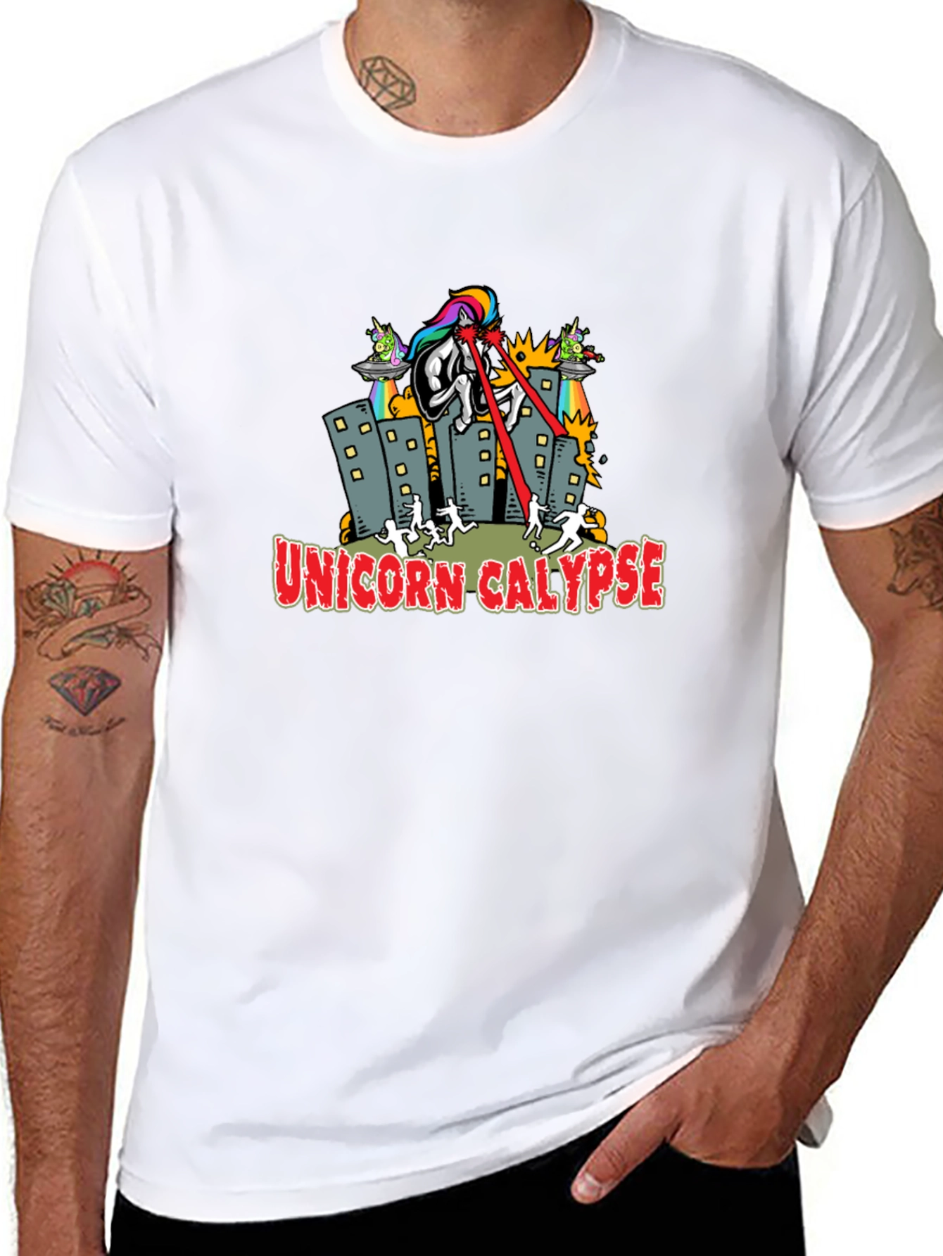 Unicorn Calypse Black Graphic Tee