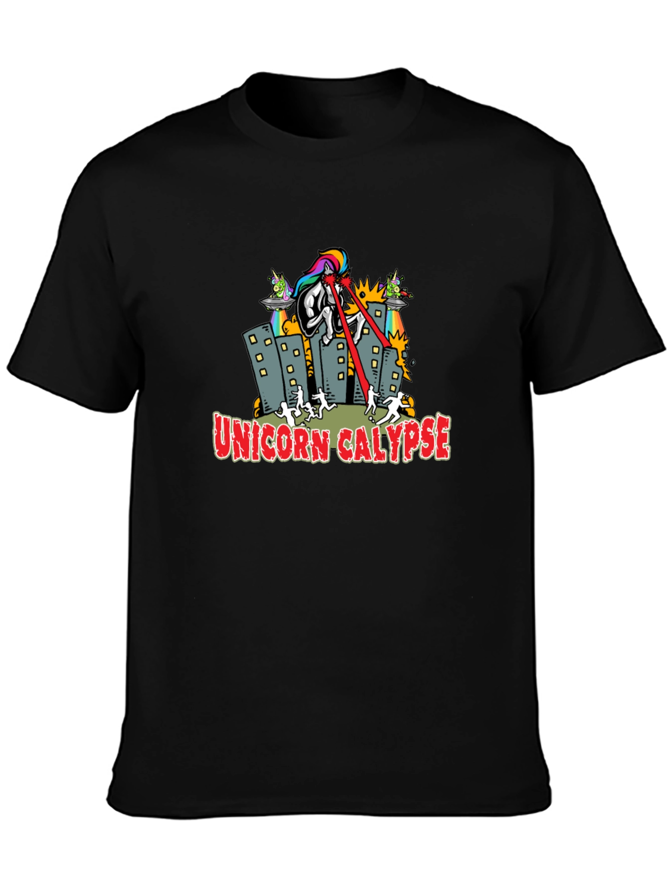 Unicorn Calypse Black Graphic Tee