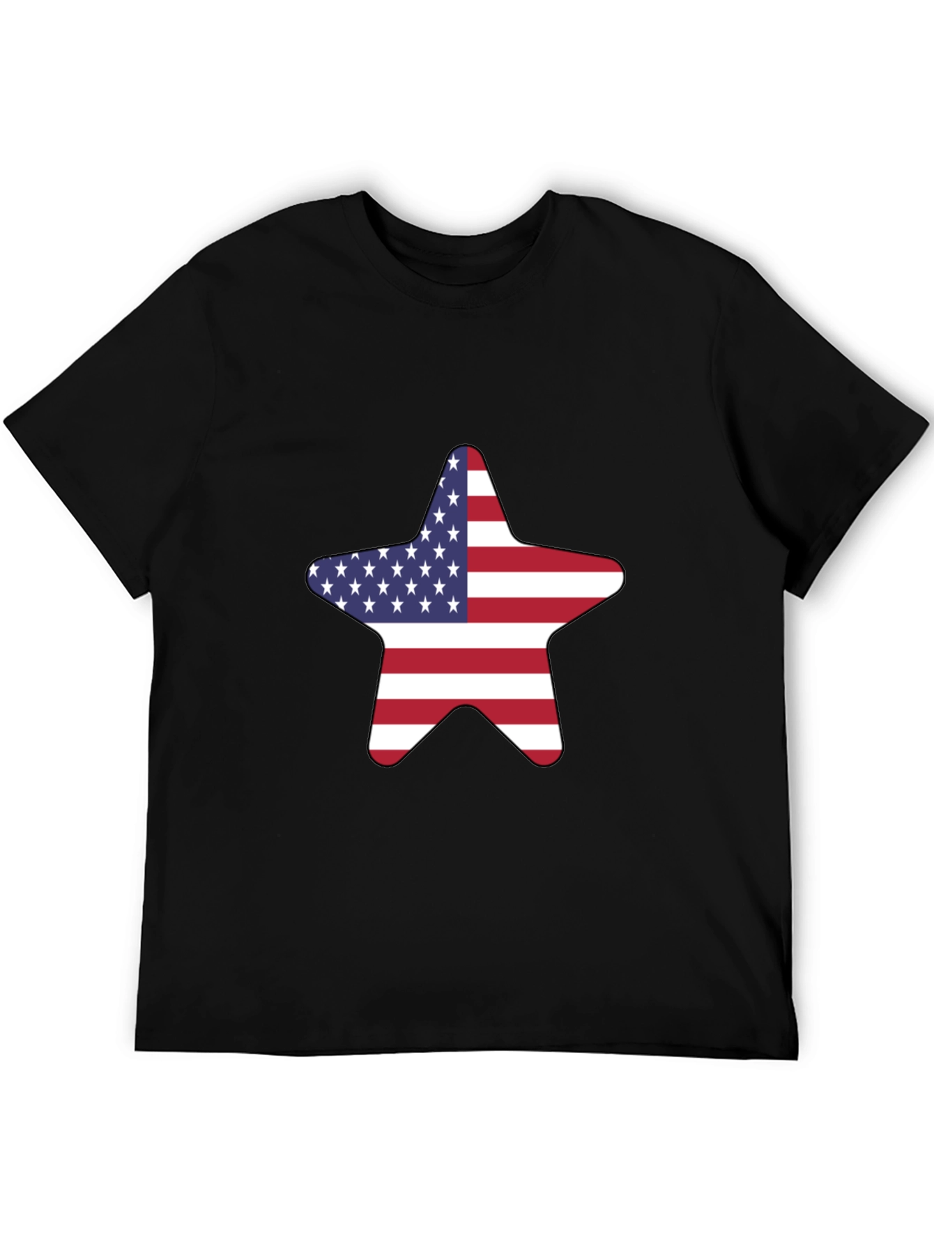American Flag Star Black T-Shirt