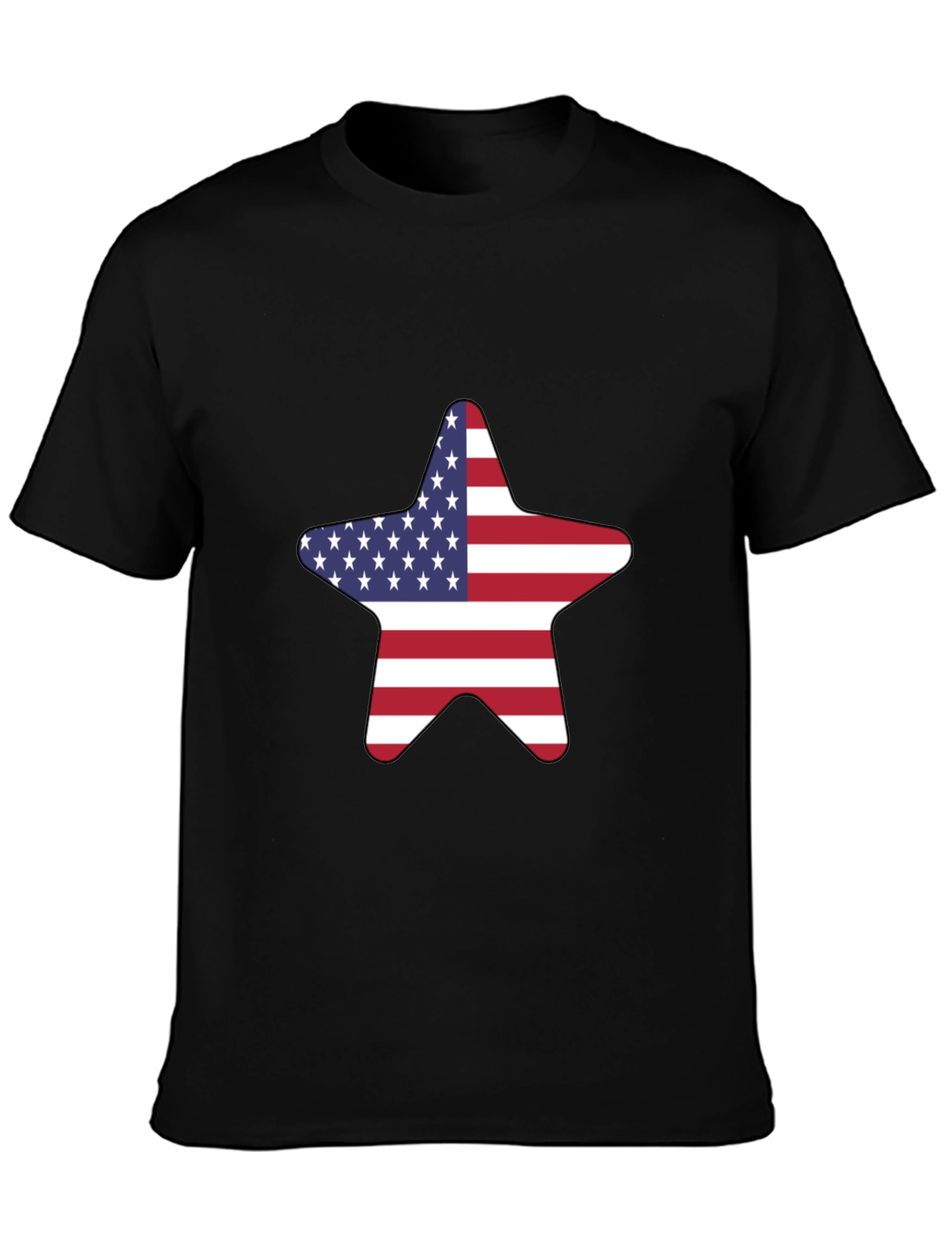 American Flag Star Black T-Shirt