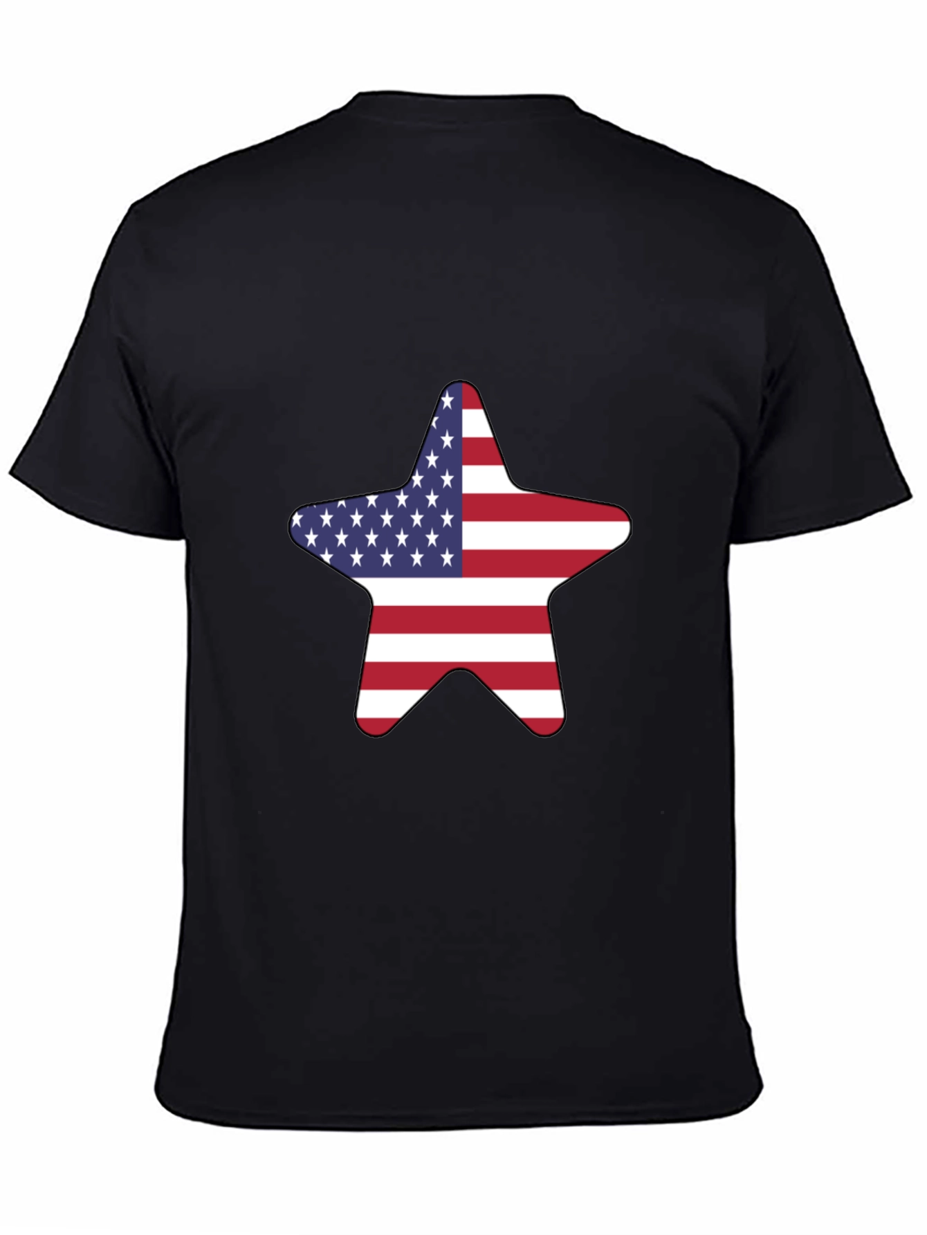 American Flag Star Black T-Shirt