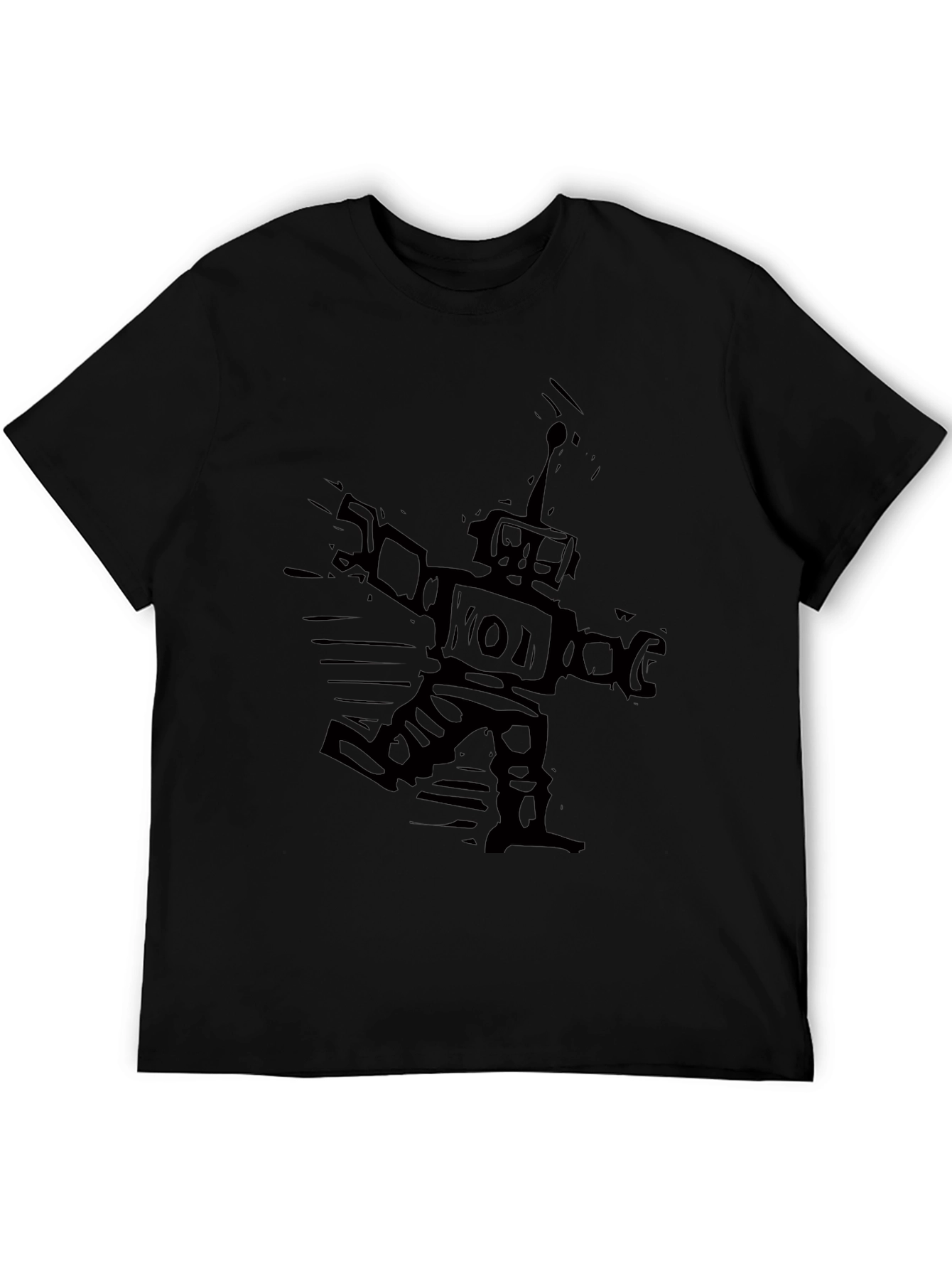 Robot Graphic Black T-Shirt - Mens Short Sleeve