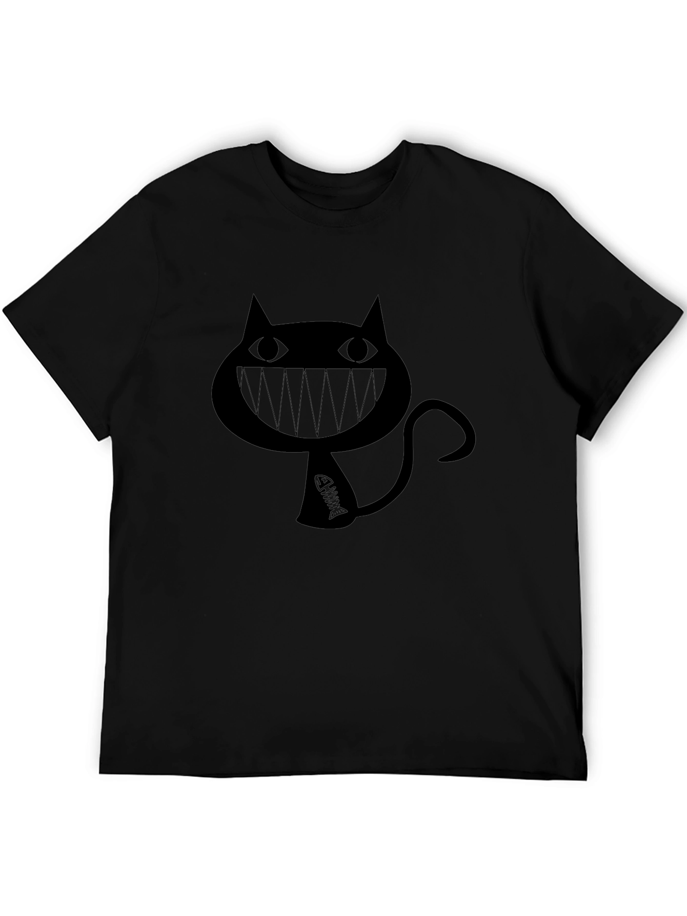 Grinning Cat Black Graphic Tee