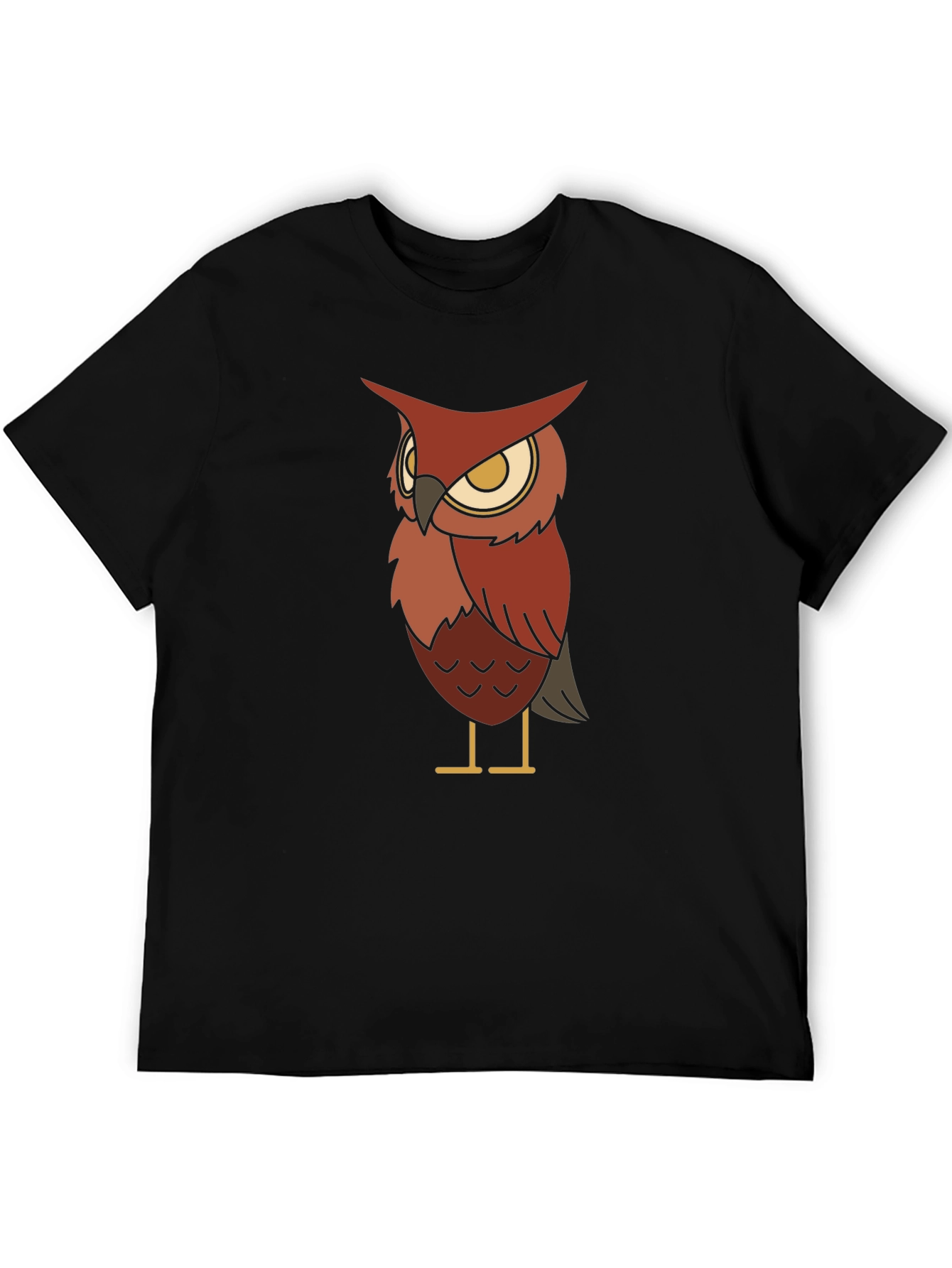 Owl Graphic Black T-Shirt for Men