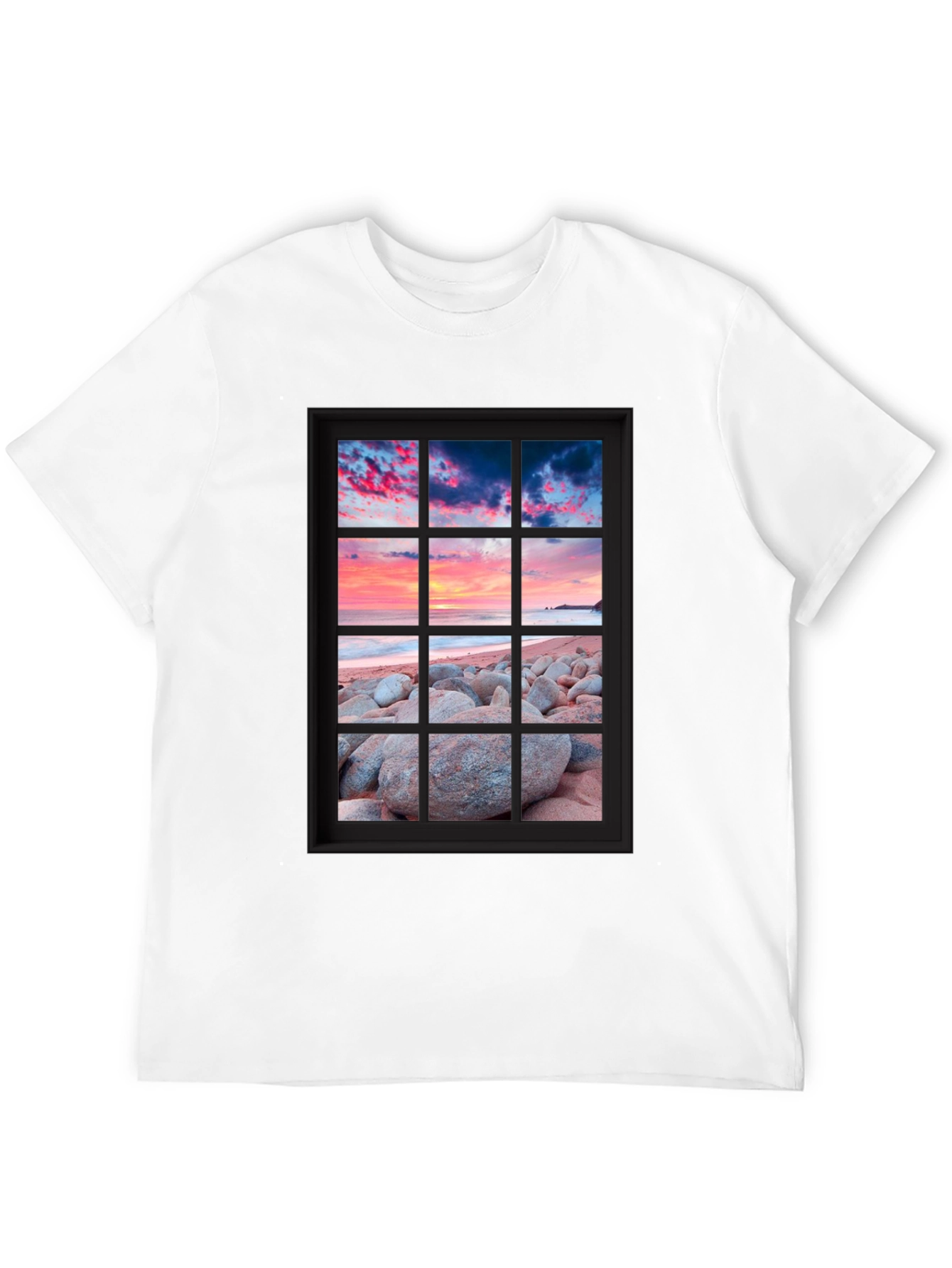 Sunset Beach Window Graphic Tee - Coastal View