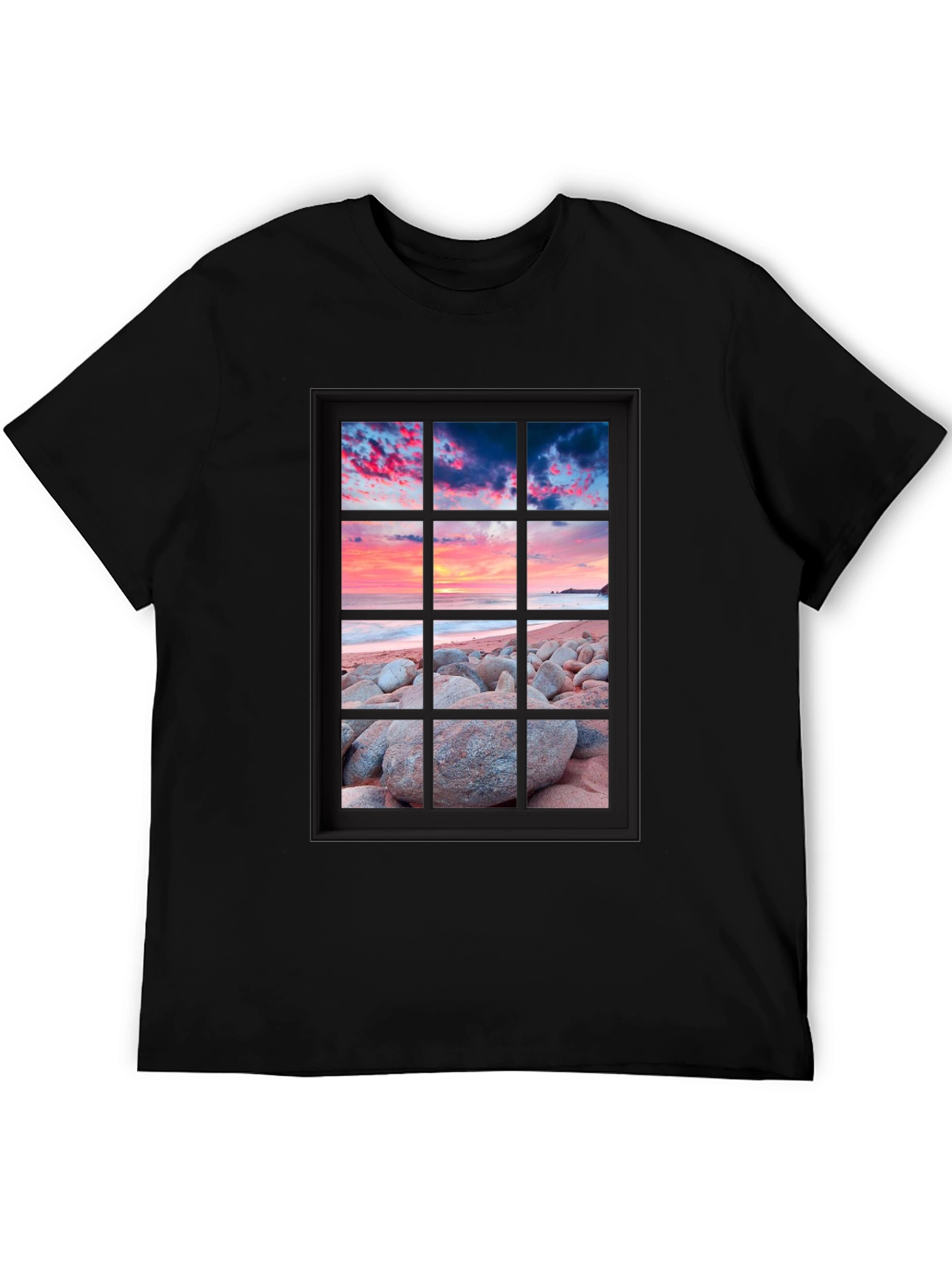 Sunset Beach Window Graphic Tee - Coastal View