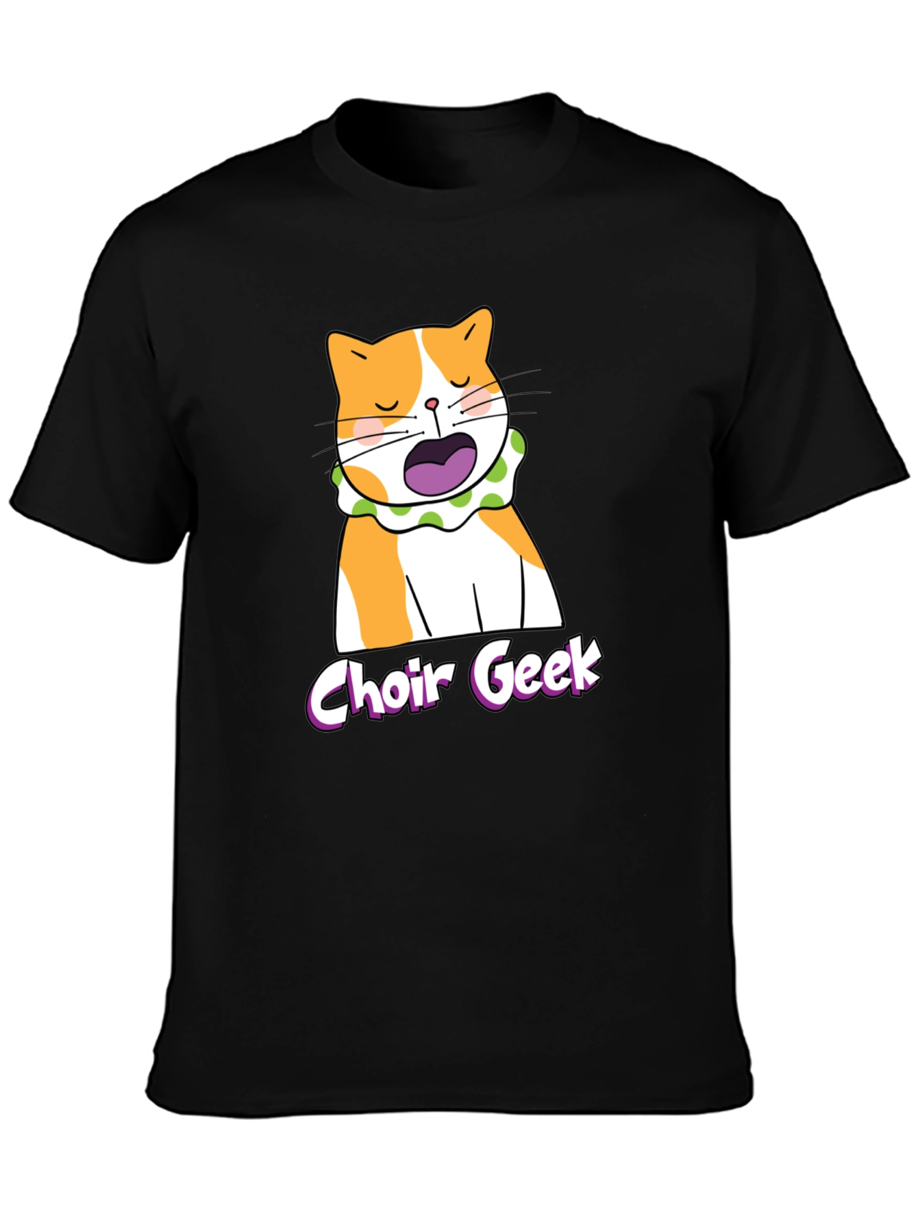 Choir Geek Cat T-Shirt - Black Funny Music Tee