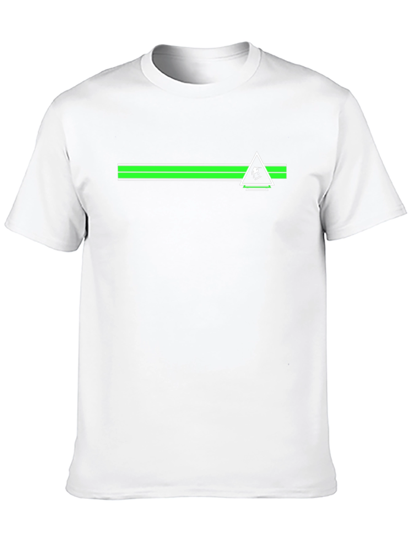 Black Tee with Green Skier Triangle Design