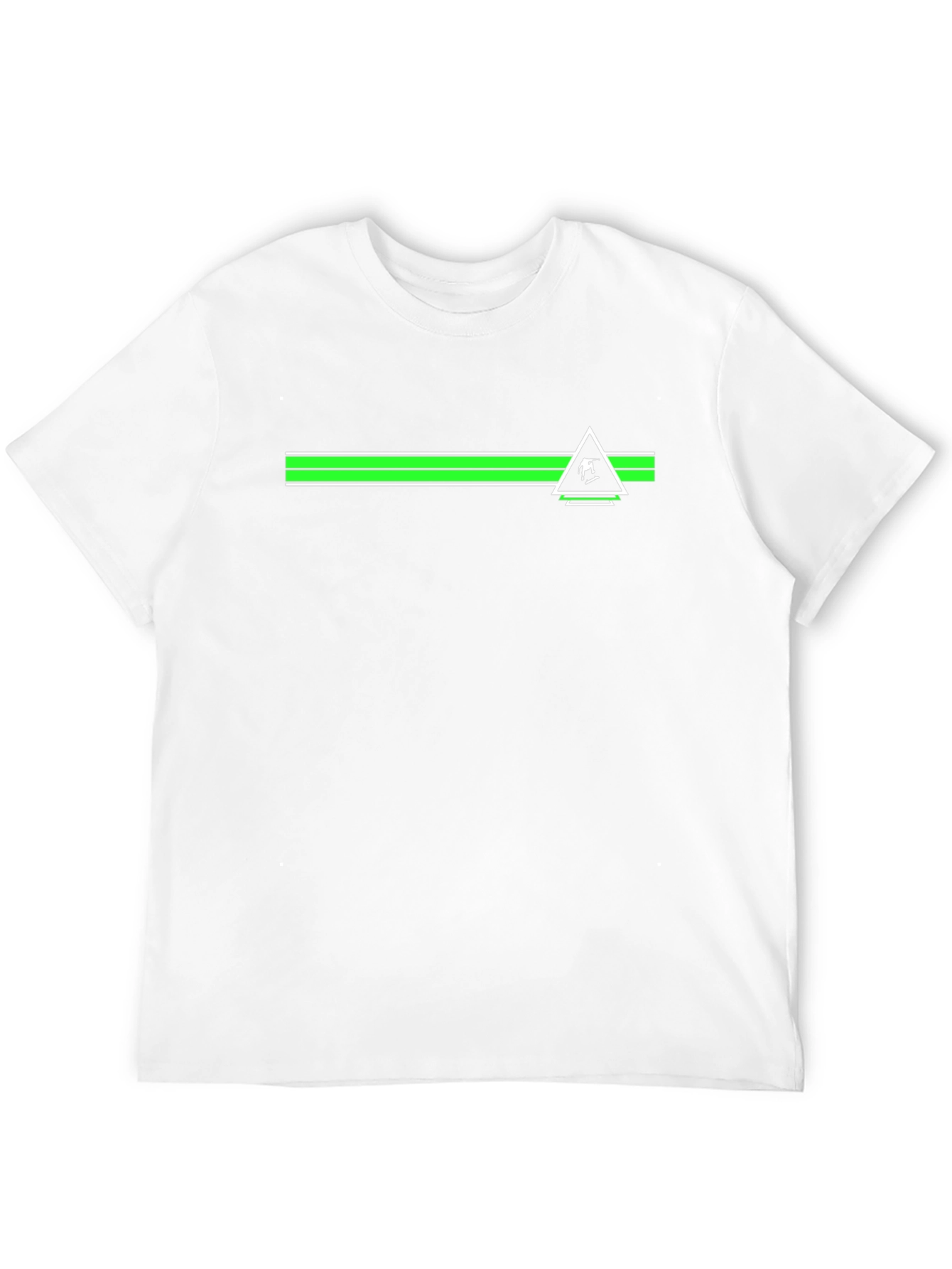 Black Tee with Green Skier Triangle Design