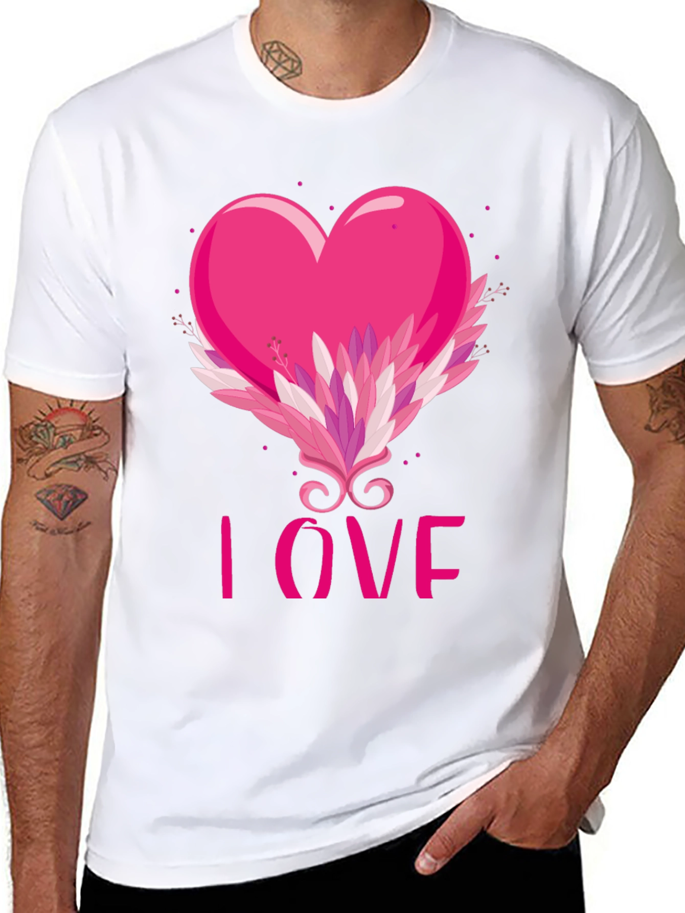 I Love Pink Heart Graphic Tee