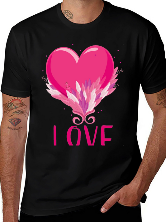 I Love Pink Heart Graphic Tee