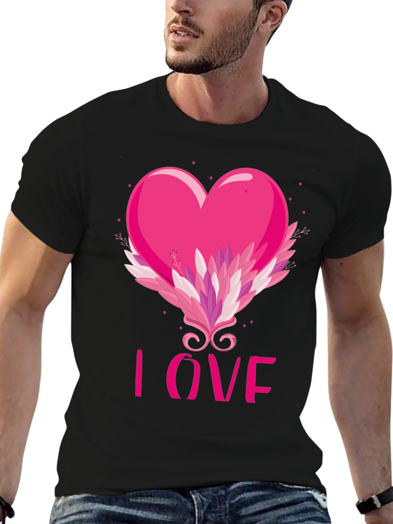 I Love Pink Heart Graphic Tee
