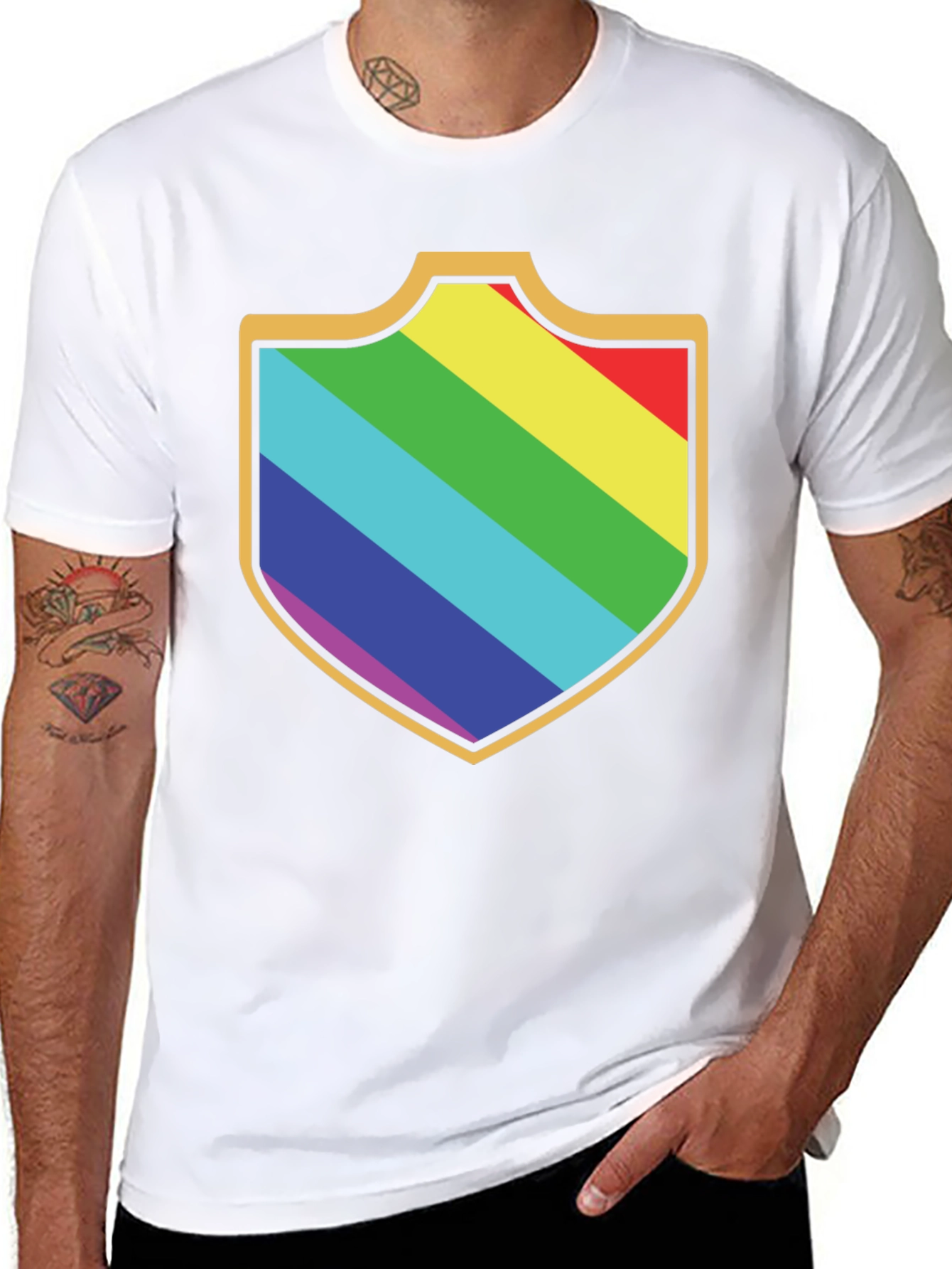 Rainbow Shield Graphic Tee - Black