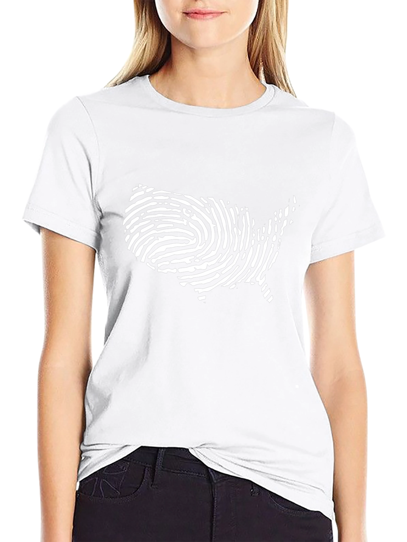USA Fingerprint Graphic T-Shirt - Patriotic Pride