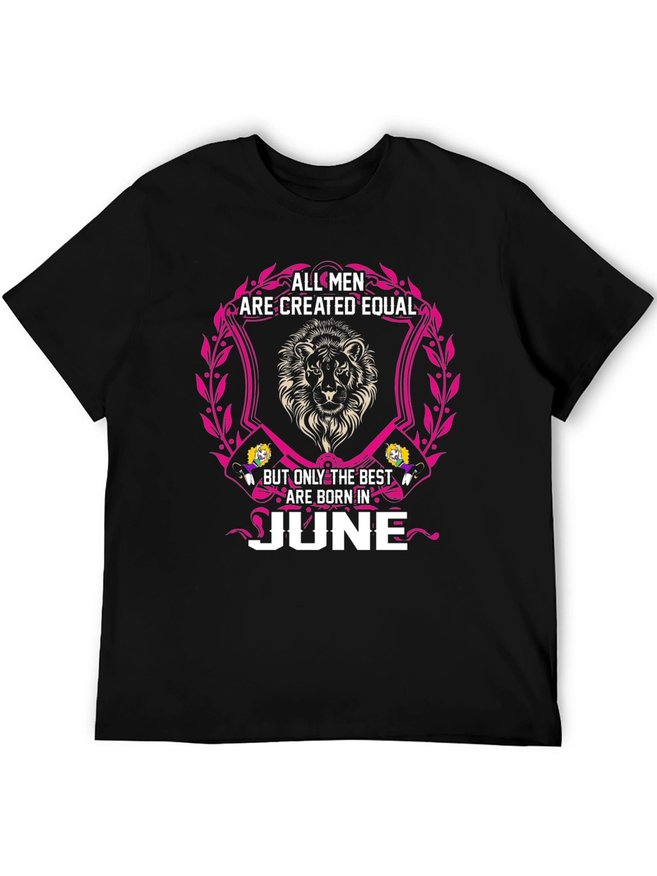 Born in June Mens T-Shirt - Lion Design