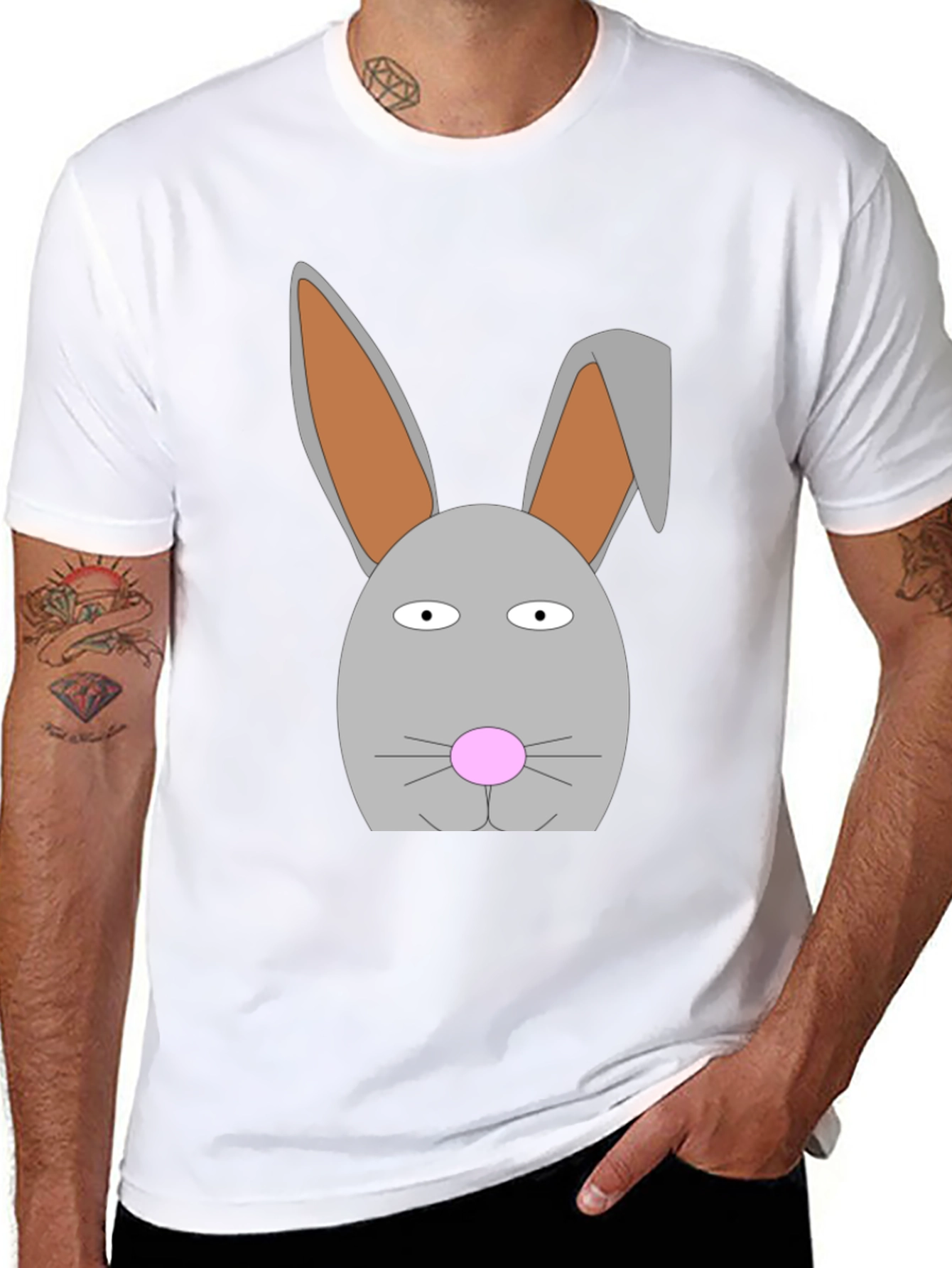 Funny Cartoon Bunny Rabbit Graphic T-Shirt