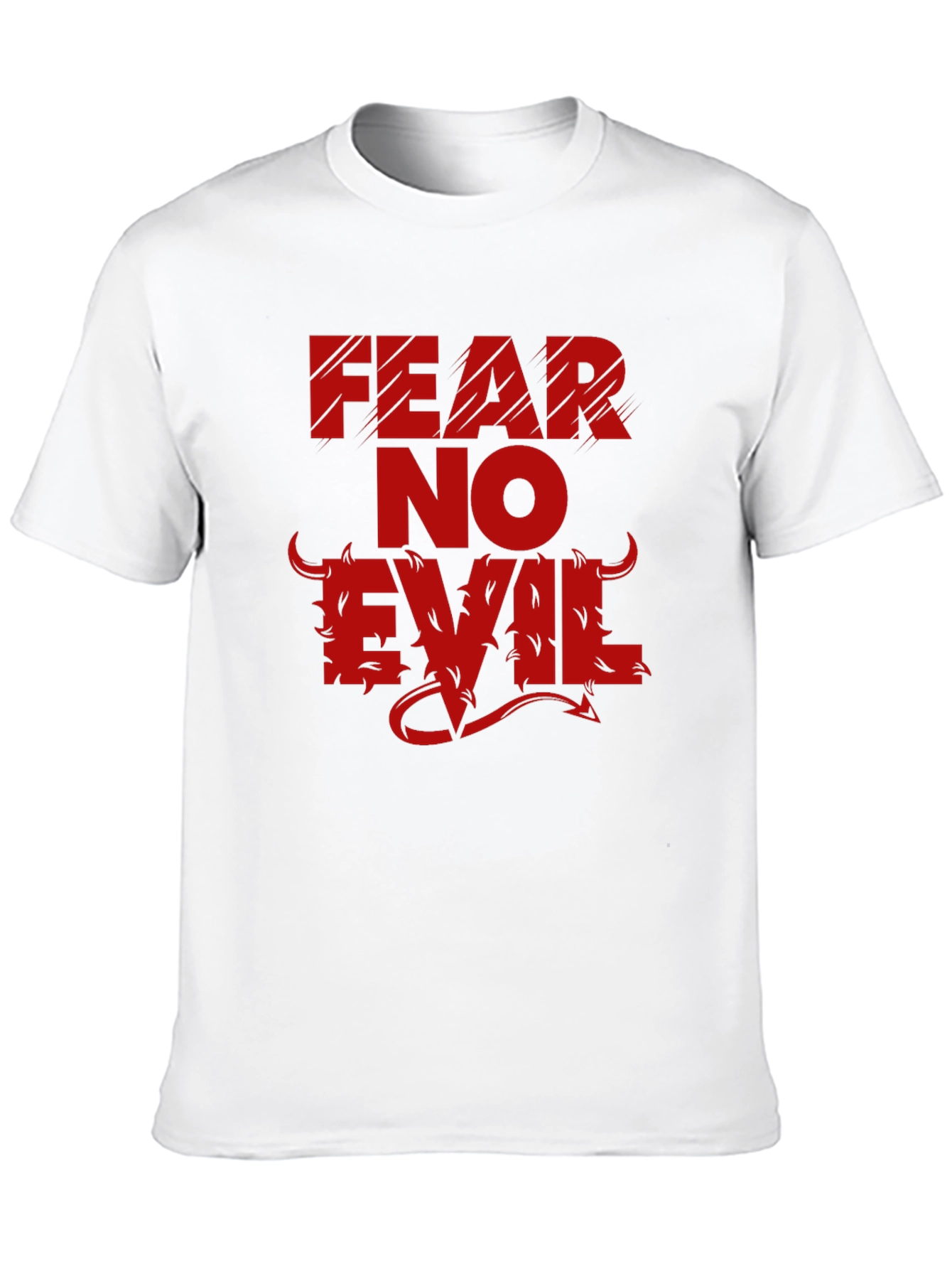Fear No Evil Graphic T-Shirt - Bold Red Design