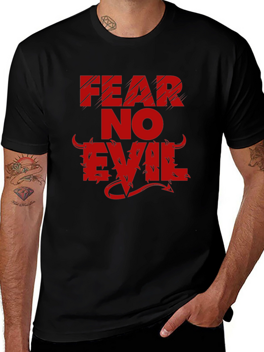 Fear No Evil Graphic T-Shirt - Bold Red Design