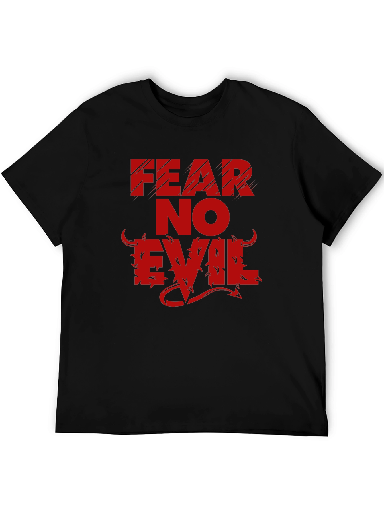 Fear No Evil Graphic T-Shirt - Bold Red Design