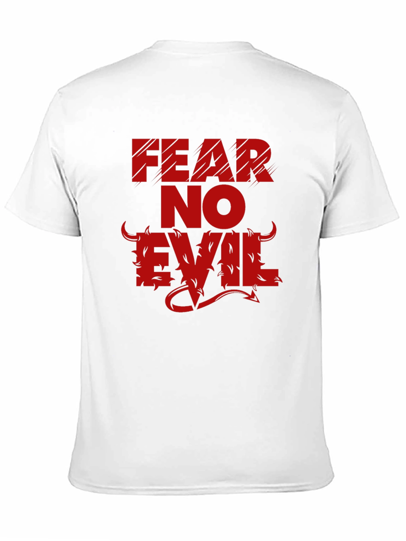 Fear No Evil Graphic T-Shirt - Bold Red Design