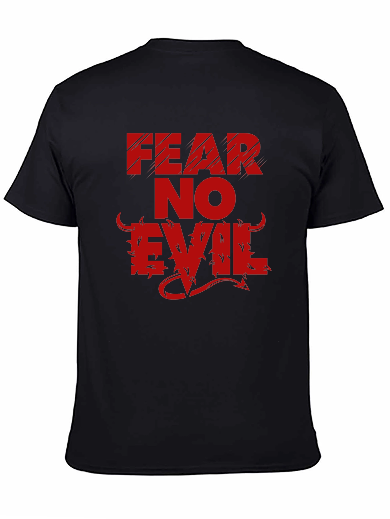 Fear No Evil Graphic T-Shirt - Bold Red Design