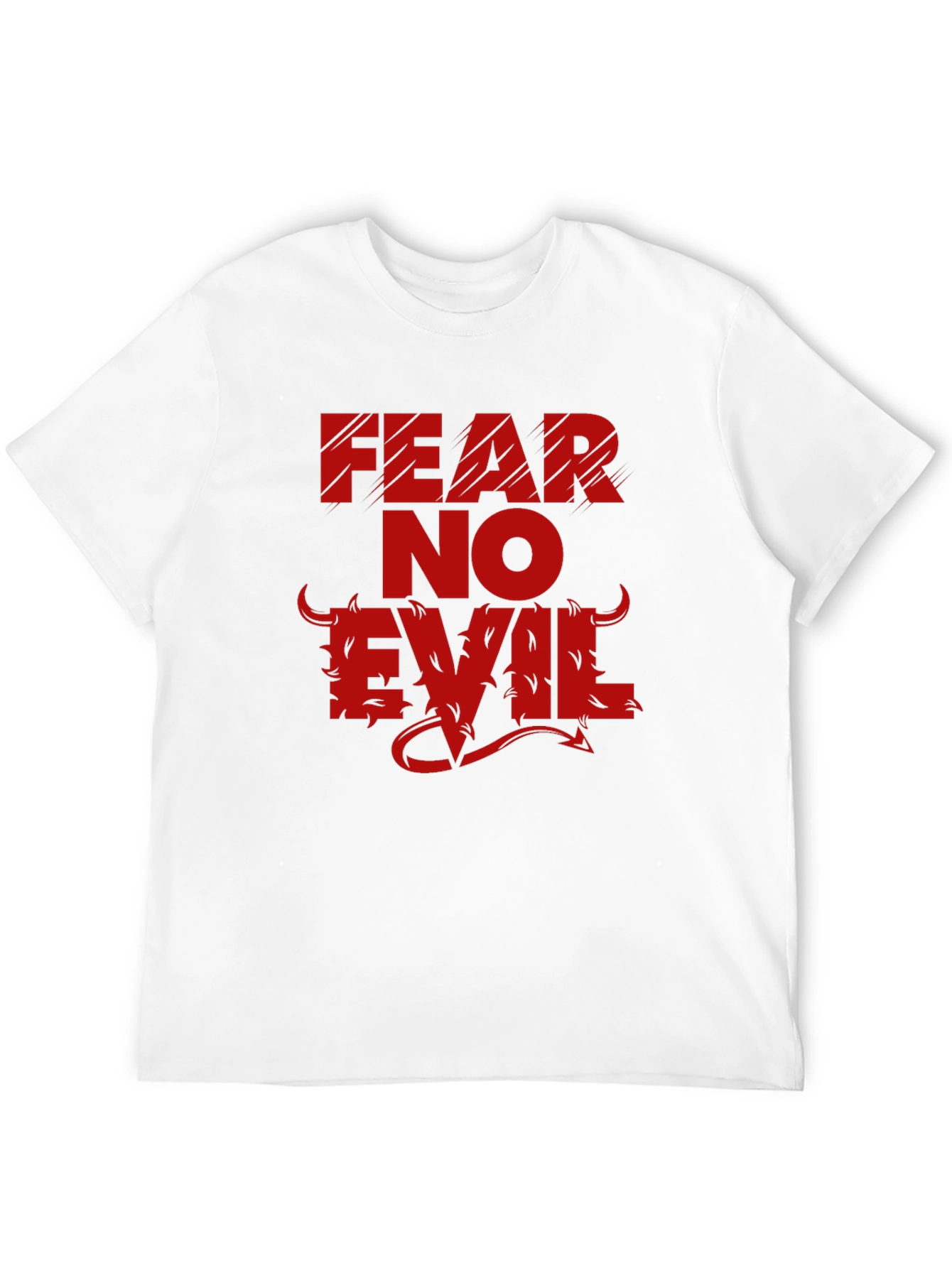 Fear No Evil Graphic T-Shirt - Bold Red Design