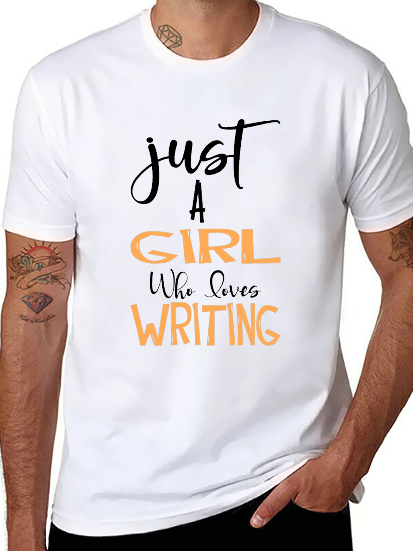 Just A Girl Who Loves Writing Black T-Shirt