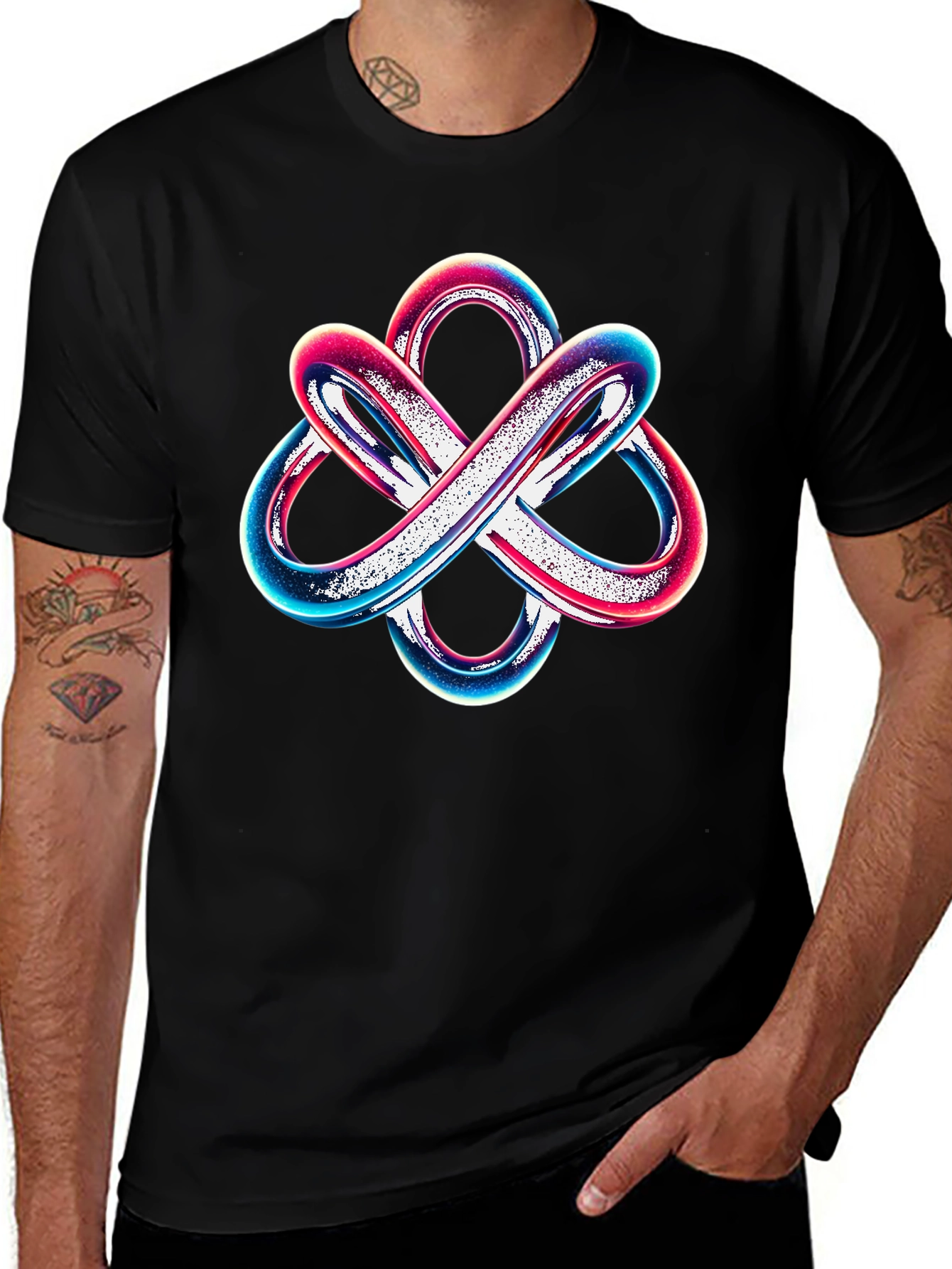 Abstract Knot Graphic Tee - Modern Style