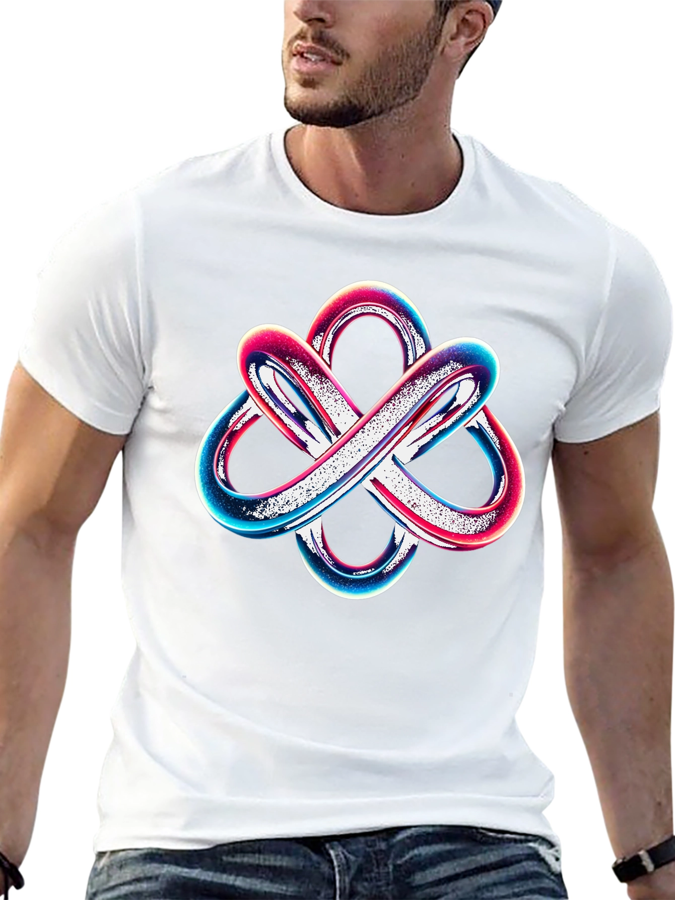 Abstract Knot Graphic Tee - Modern Style