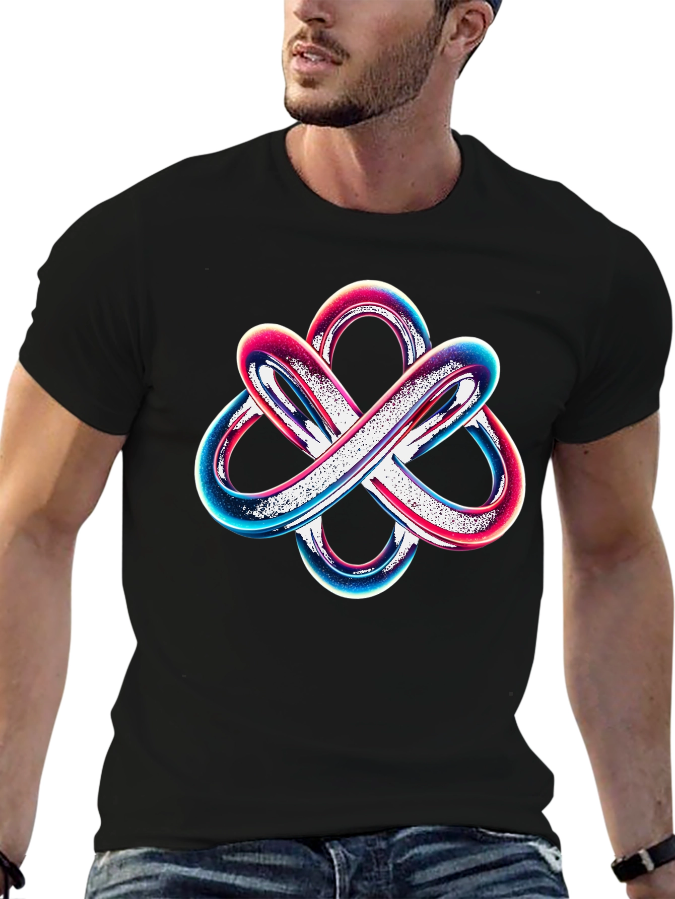 Abstract Knot Graphic Tee - Modern Style