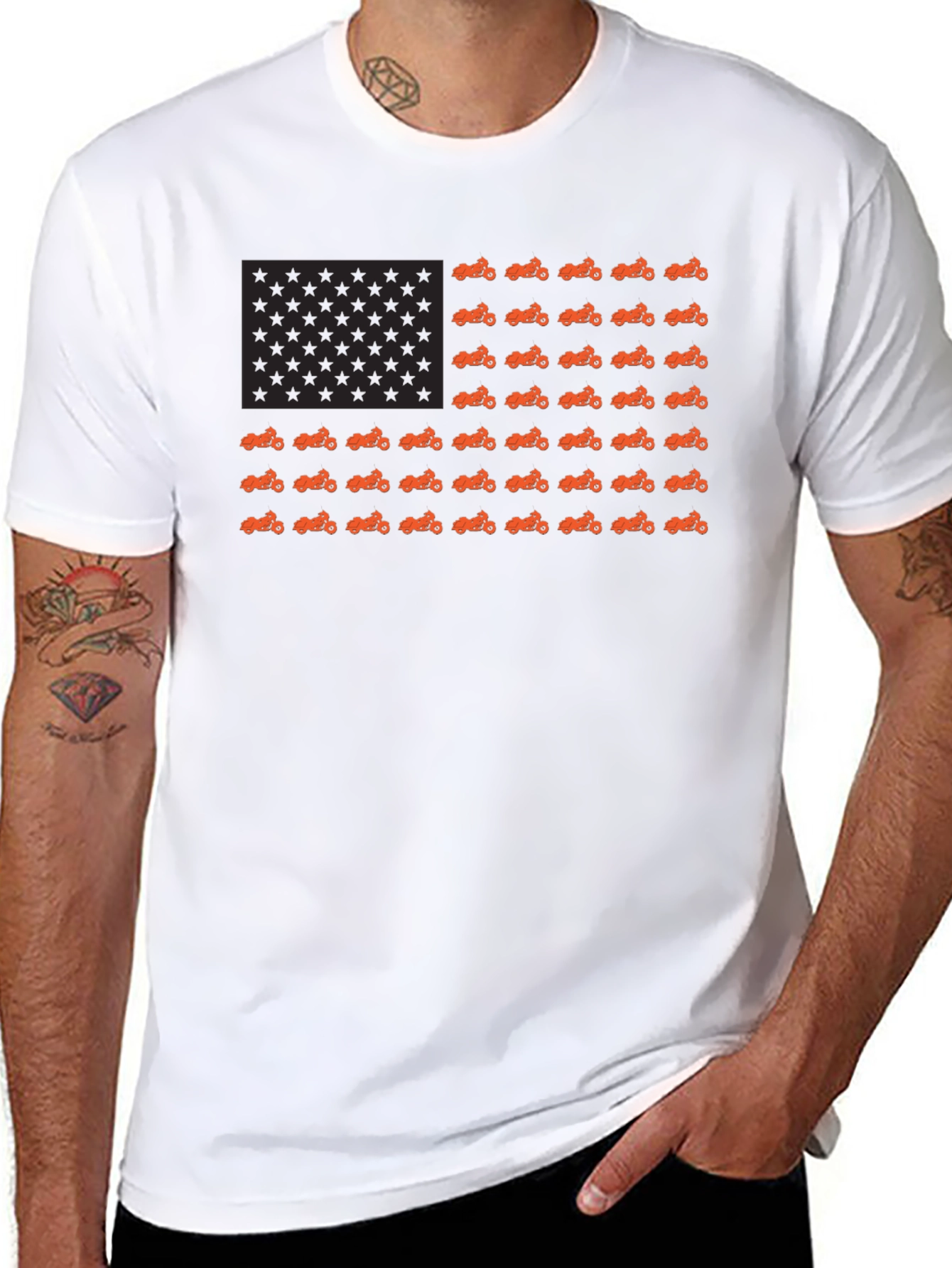 American Flag Motorcycle T-Shirt