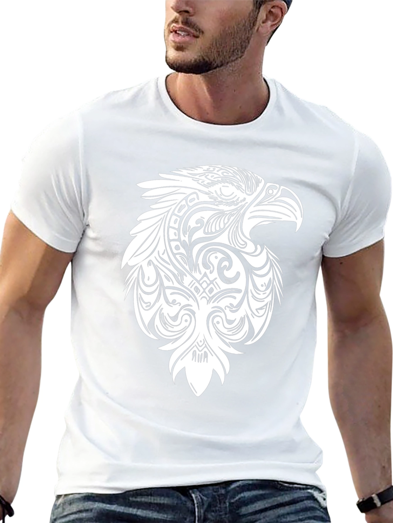Tribal Eagle Graphic Black T-Shirt