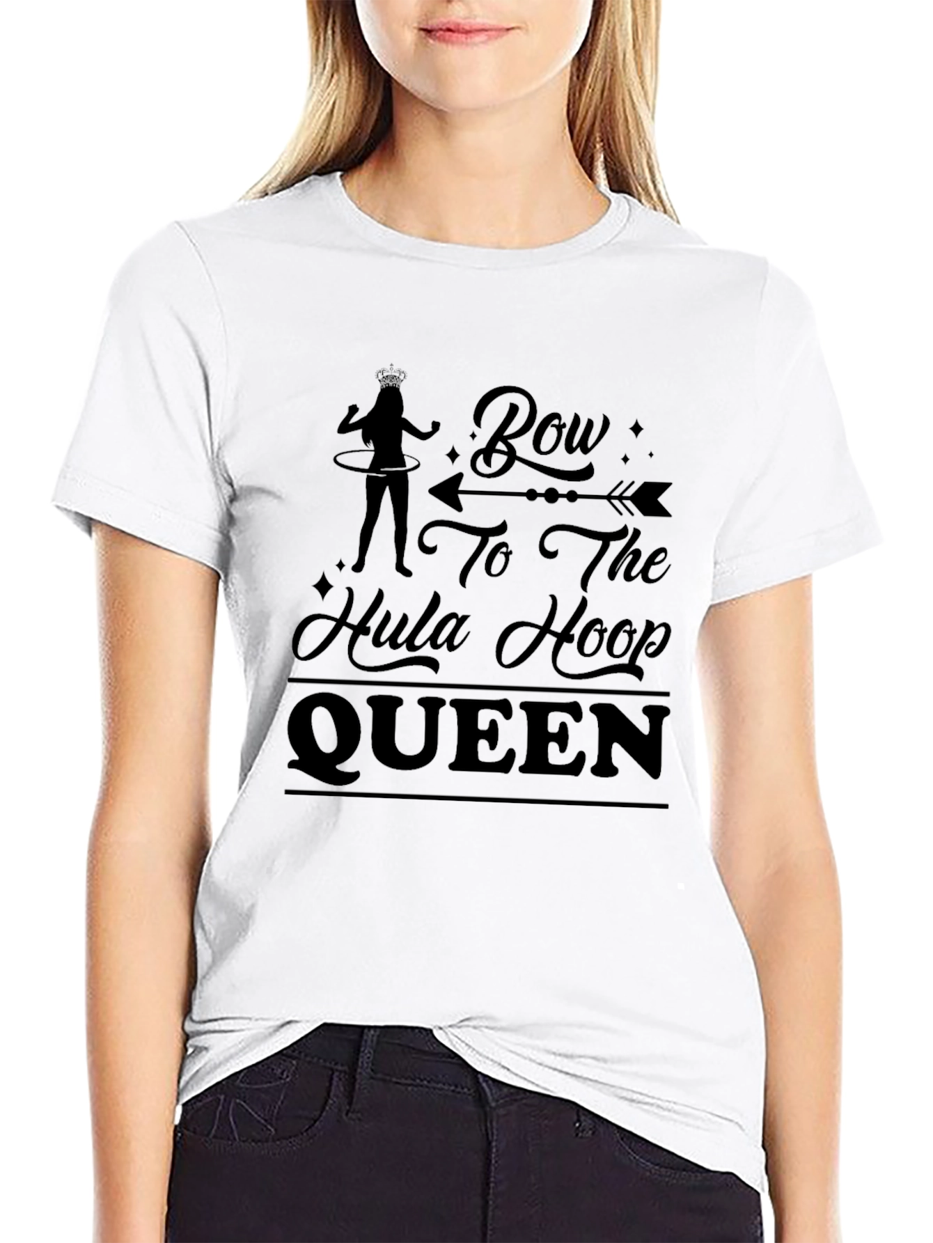 Bow to the Hula Hoop Queen Black T-Shirt